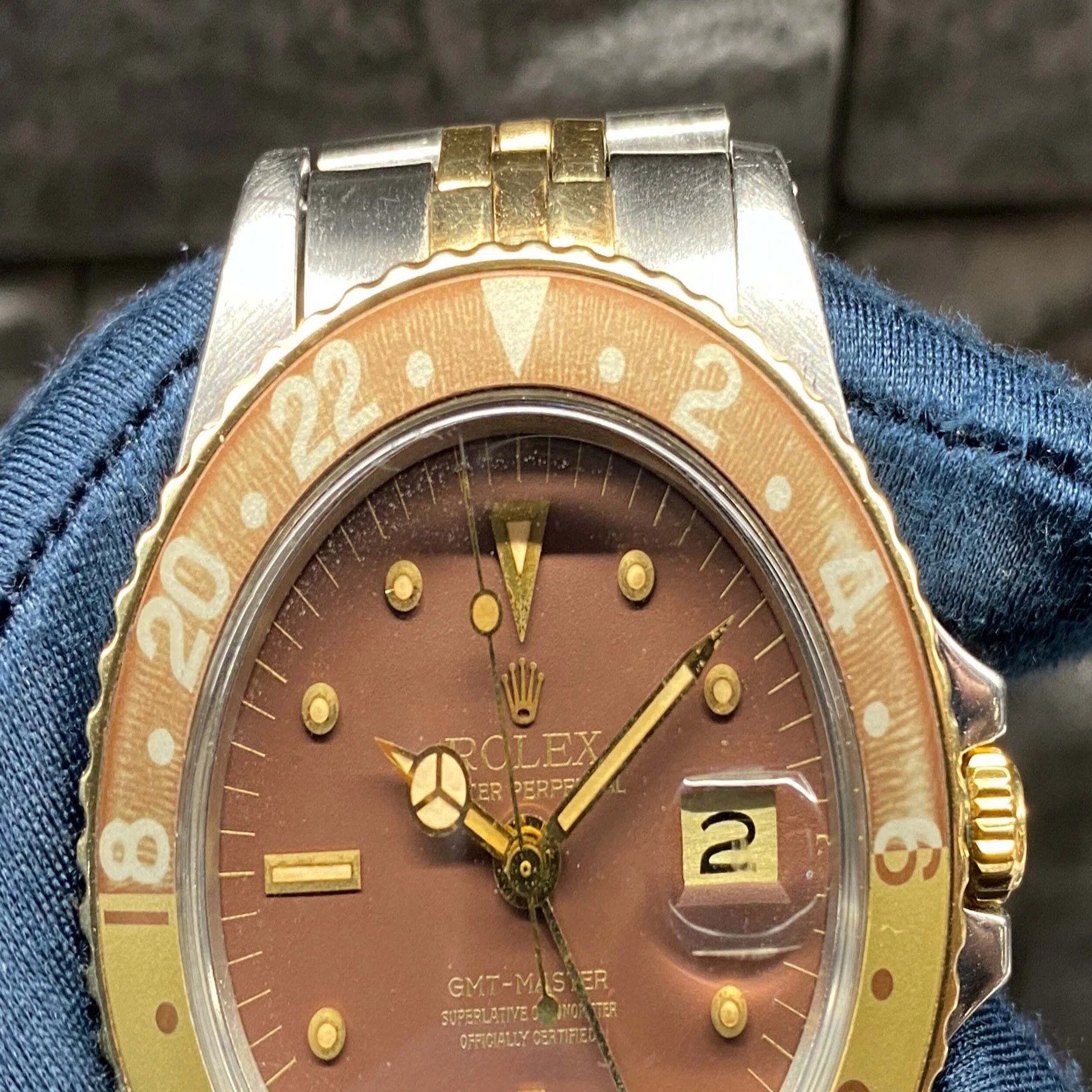 雰囲気抜群！茶金インサートが魅力！GMTマスター 1675/3 ルートビア 