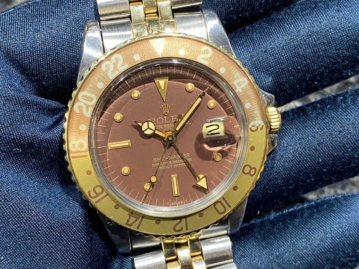 雰囲気抜群！茶金インサートが魅力！GMTマスター 1675/3 ルートビア 