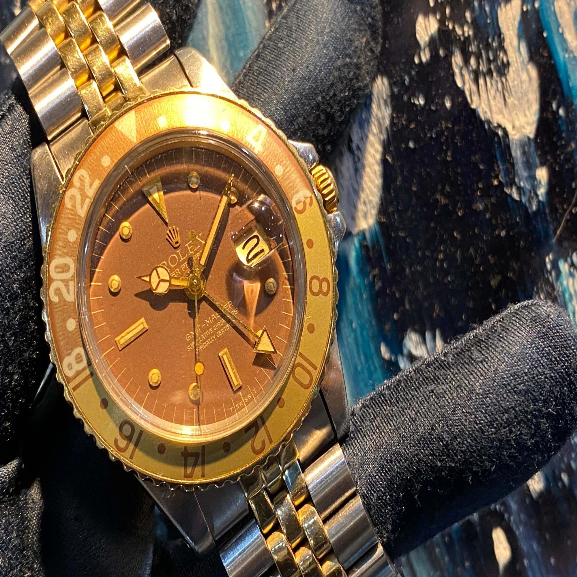 雰囲気抜群！茶金インサートが魅力！GMTマスター 1675/3 ルートビア 