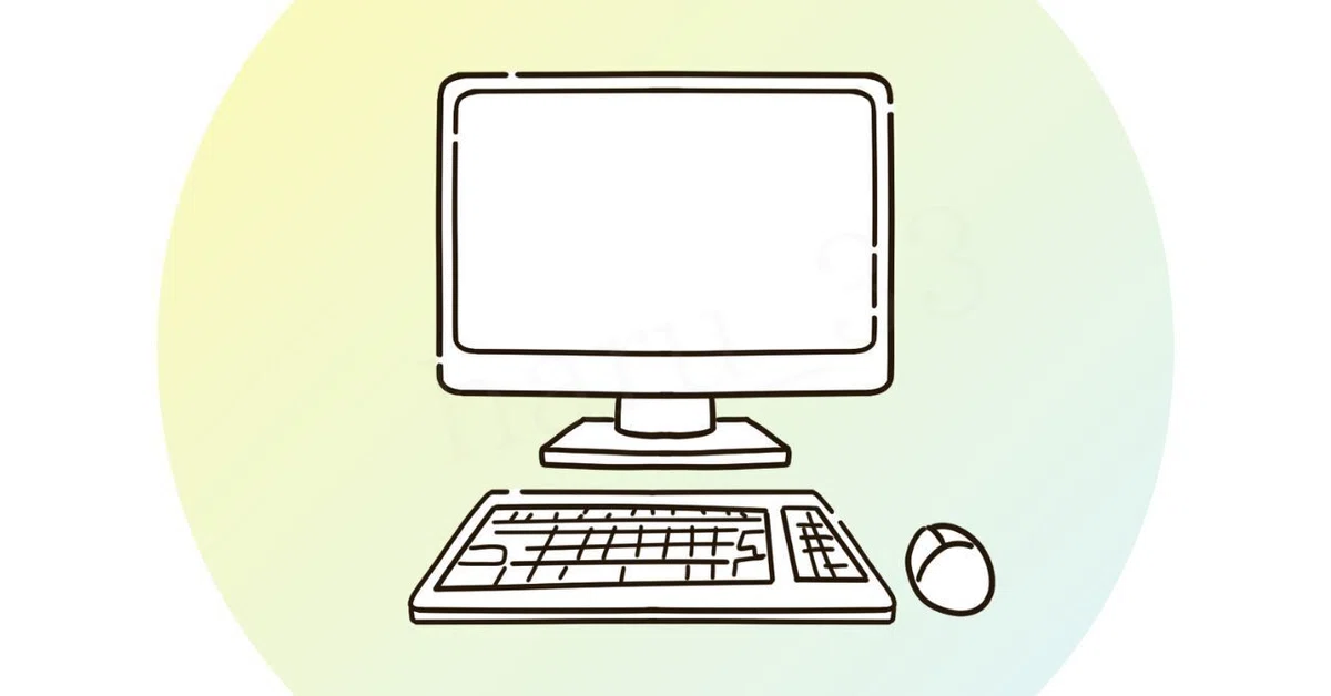 デスクトップパソコンのイラスト