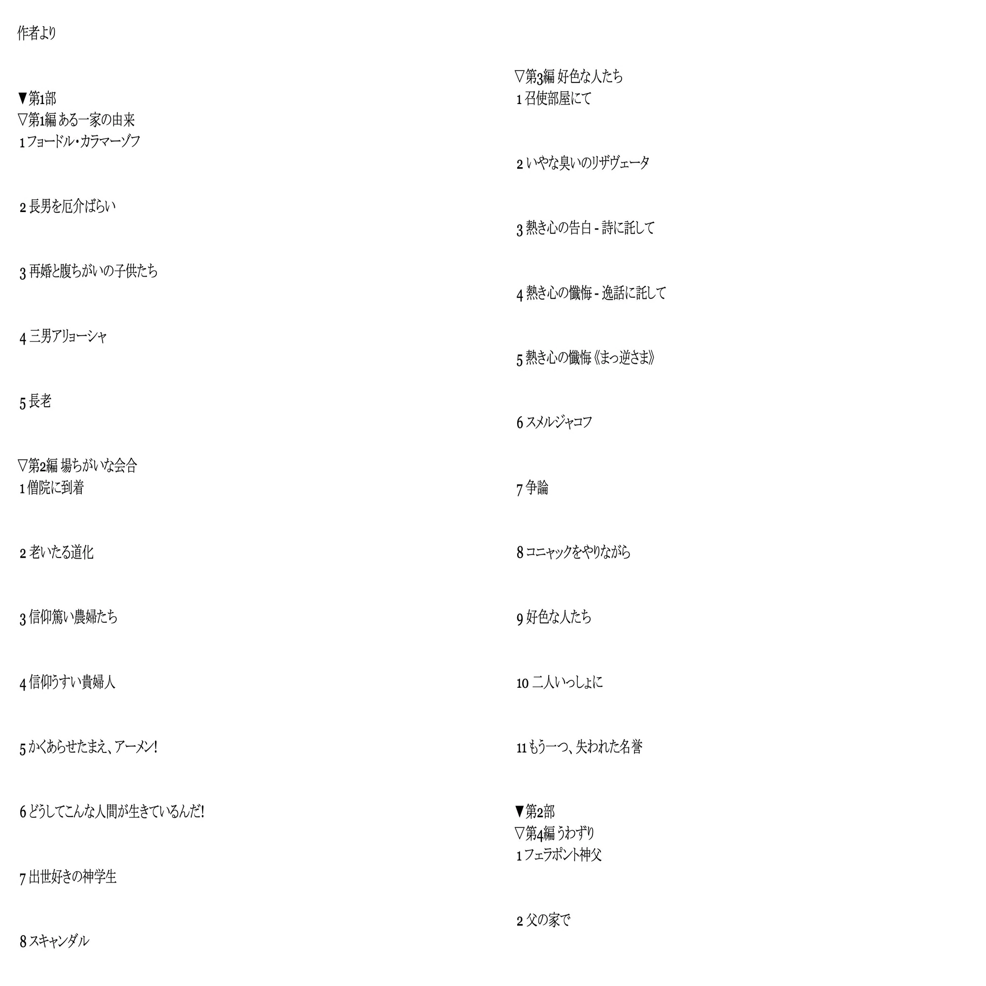 分厚すぎて訳わからん『カラマーゾフの兄弟』脱落者救済シートを作って 