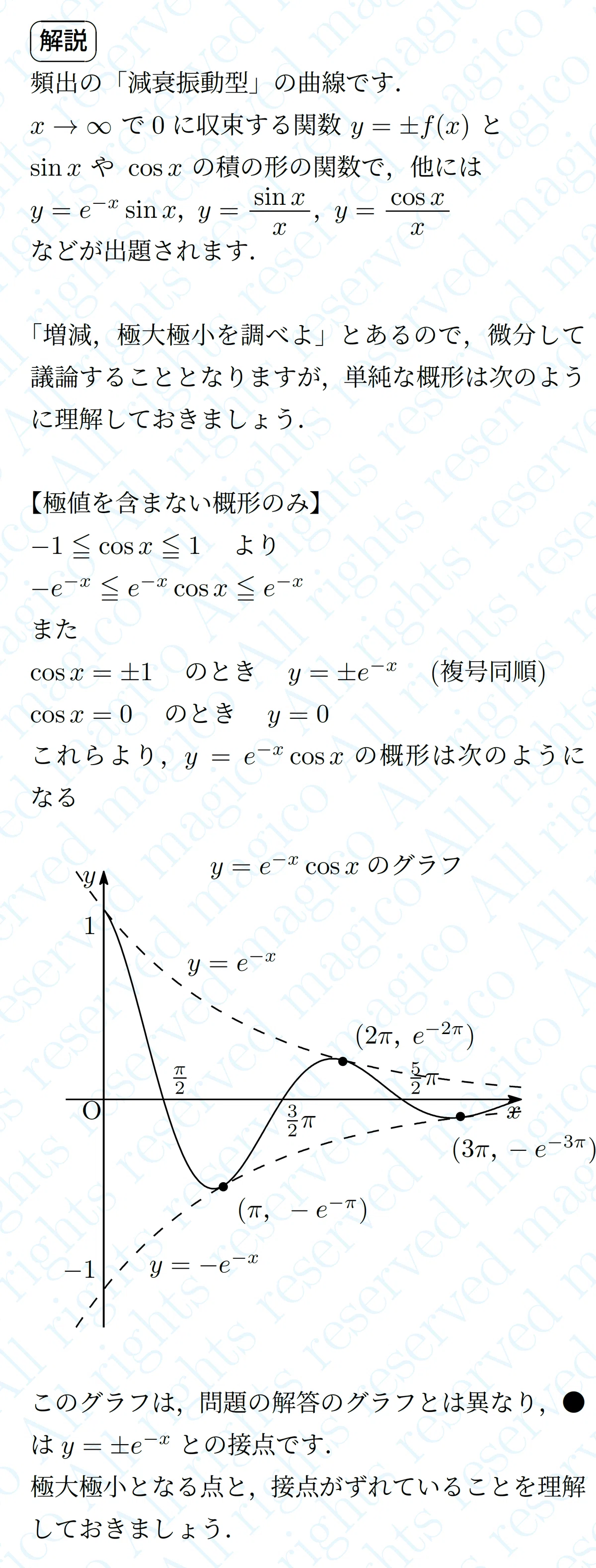 【数学】y=e^(-x)sin x 等|magico