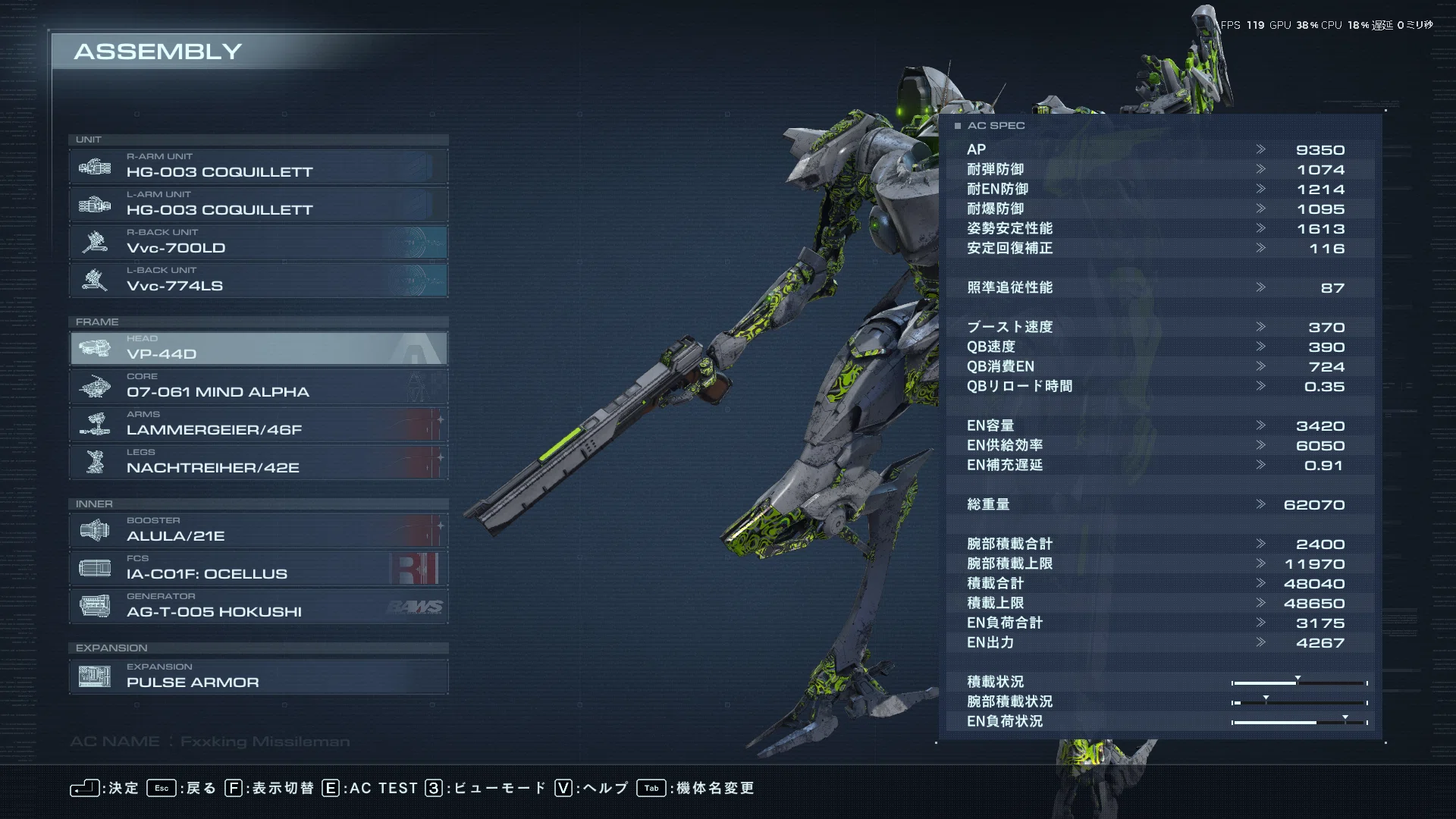STEAM版AC6】空巣アベラントが教えるコキスラ軽2の話｜金さん