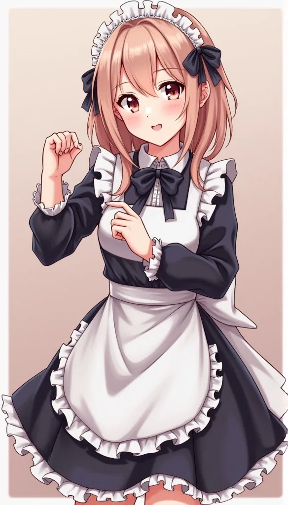 ♯32 メイド服の女の子の絵｜にゃおりん｜線画イラスト練習中