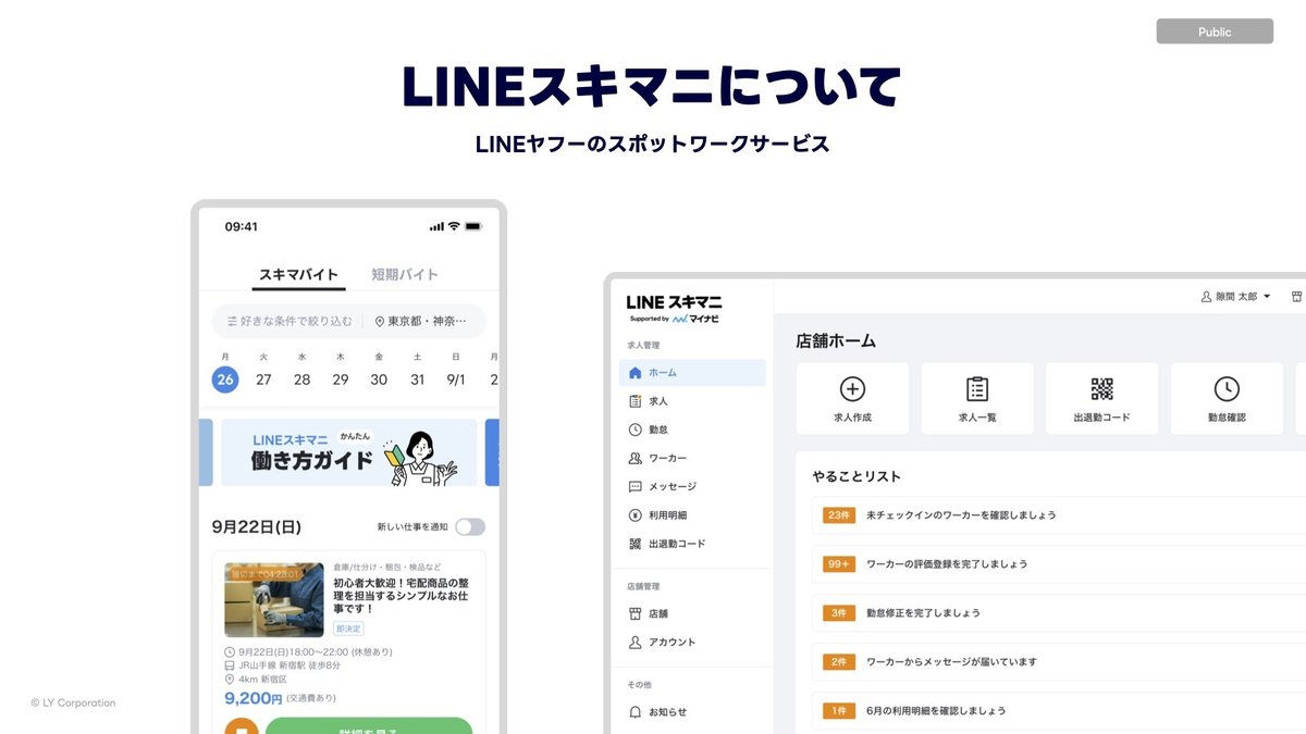 LINEスキマニについての紹介。
LINEヤフースポットワークサービス