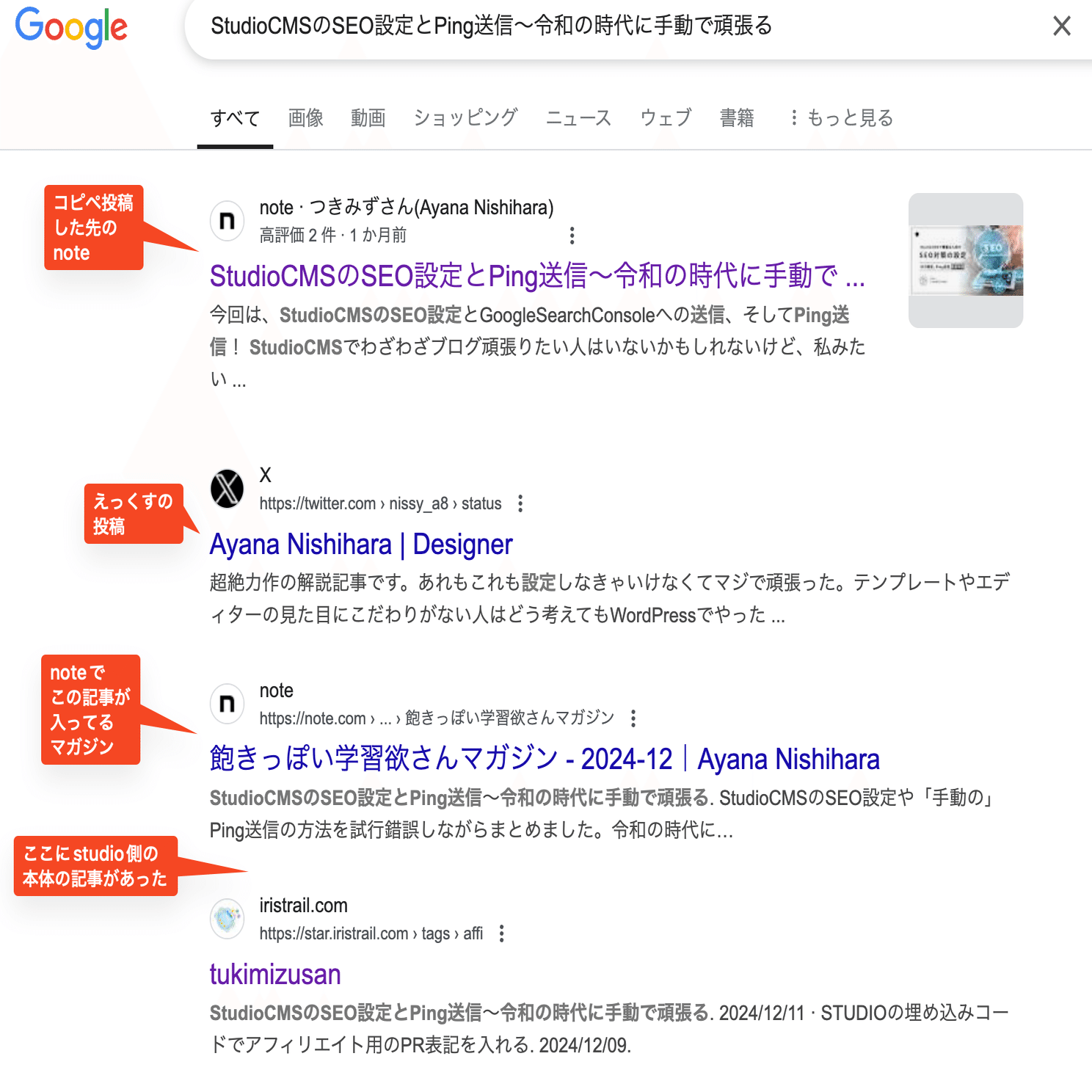 SEOが弱いstudioで書いた記事をnoteにもコピペしたら検索順位は