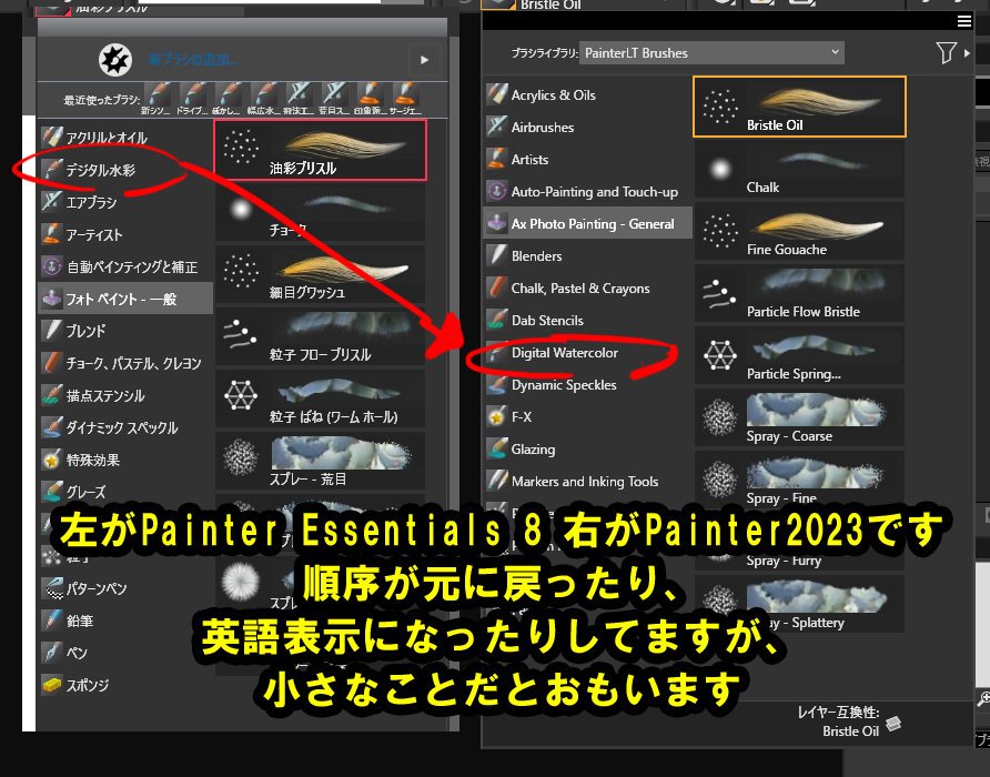 Corel Painter Essentials 8のブラシをPainter 2023に移植する Corel Painter Essentials 8のブラシをPainter 2023に移植する