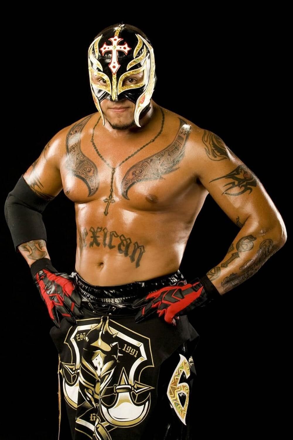 WWE レイミステリオ マスクパーカー WWE 2007 Rey Mysterio Full Zip Mask Jacket Black Size L RARE