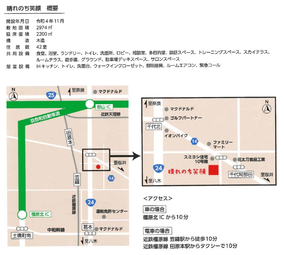 『晴れのち笑顔』特別養護老人ホーム、有料老人ホーム、 サービス付き高齢者向け住宅