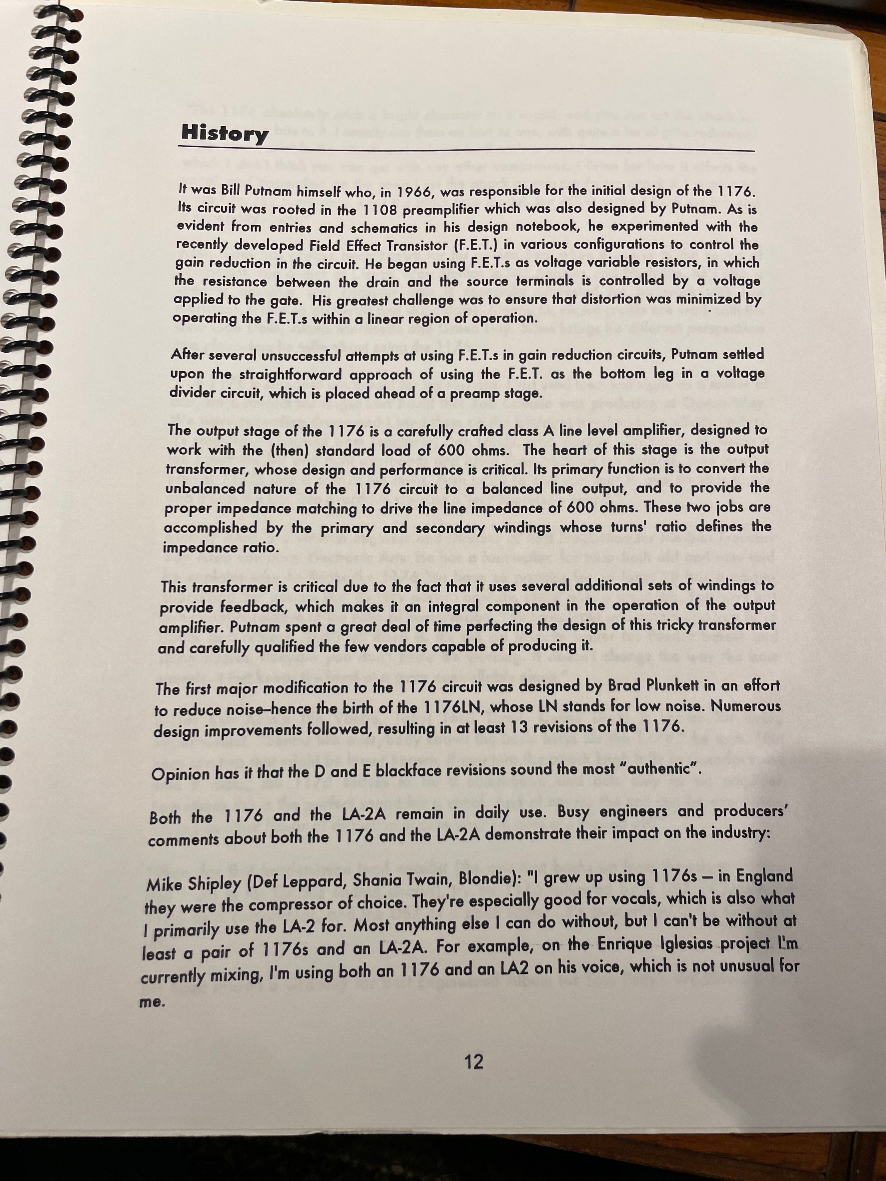 実機の1176（Universal Audio)のマニュアルを真面目に読んでみる