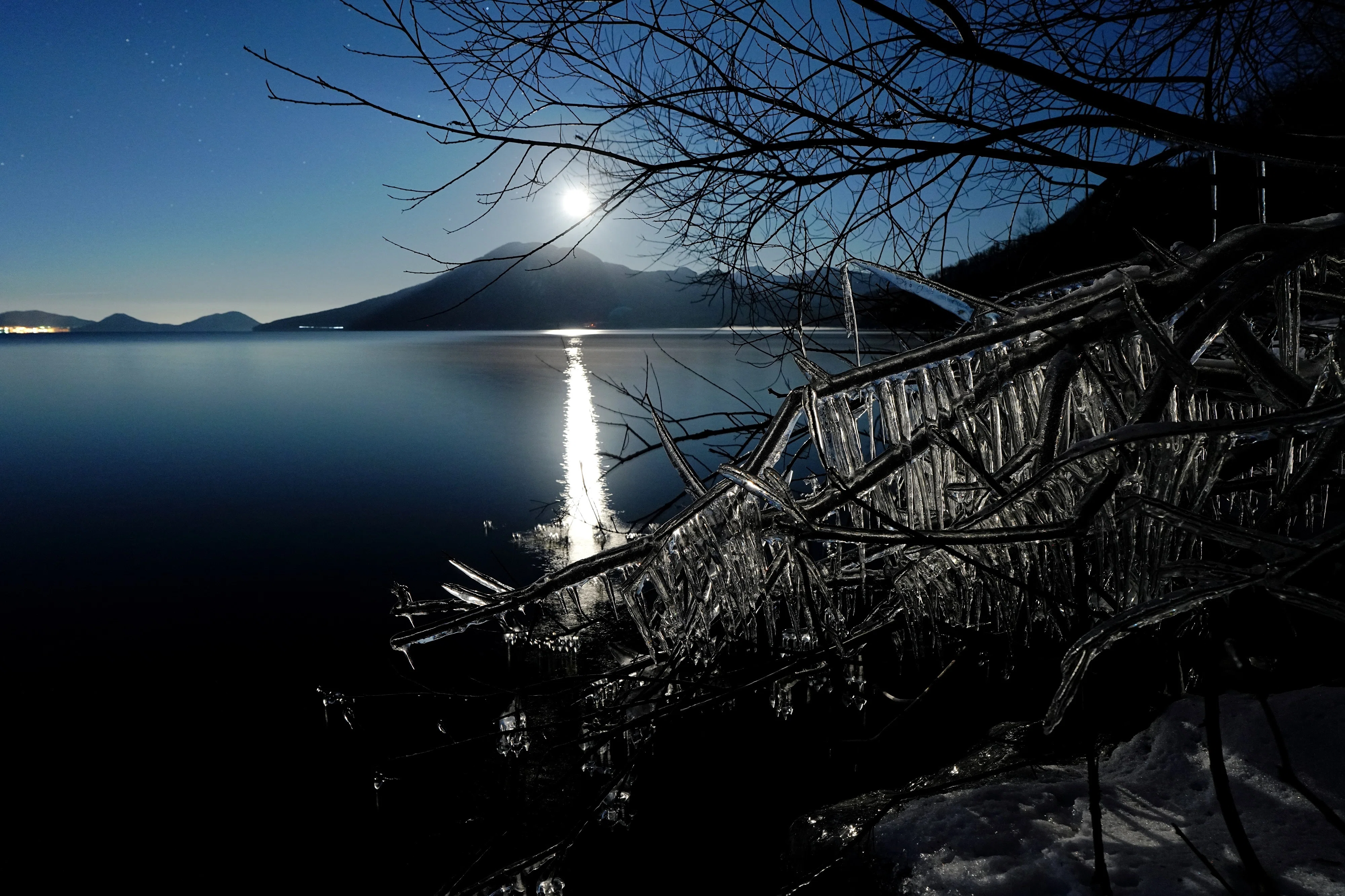 月夜の冬景色｜風景写真 四季の山旅