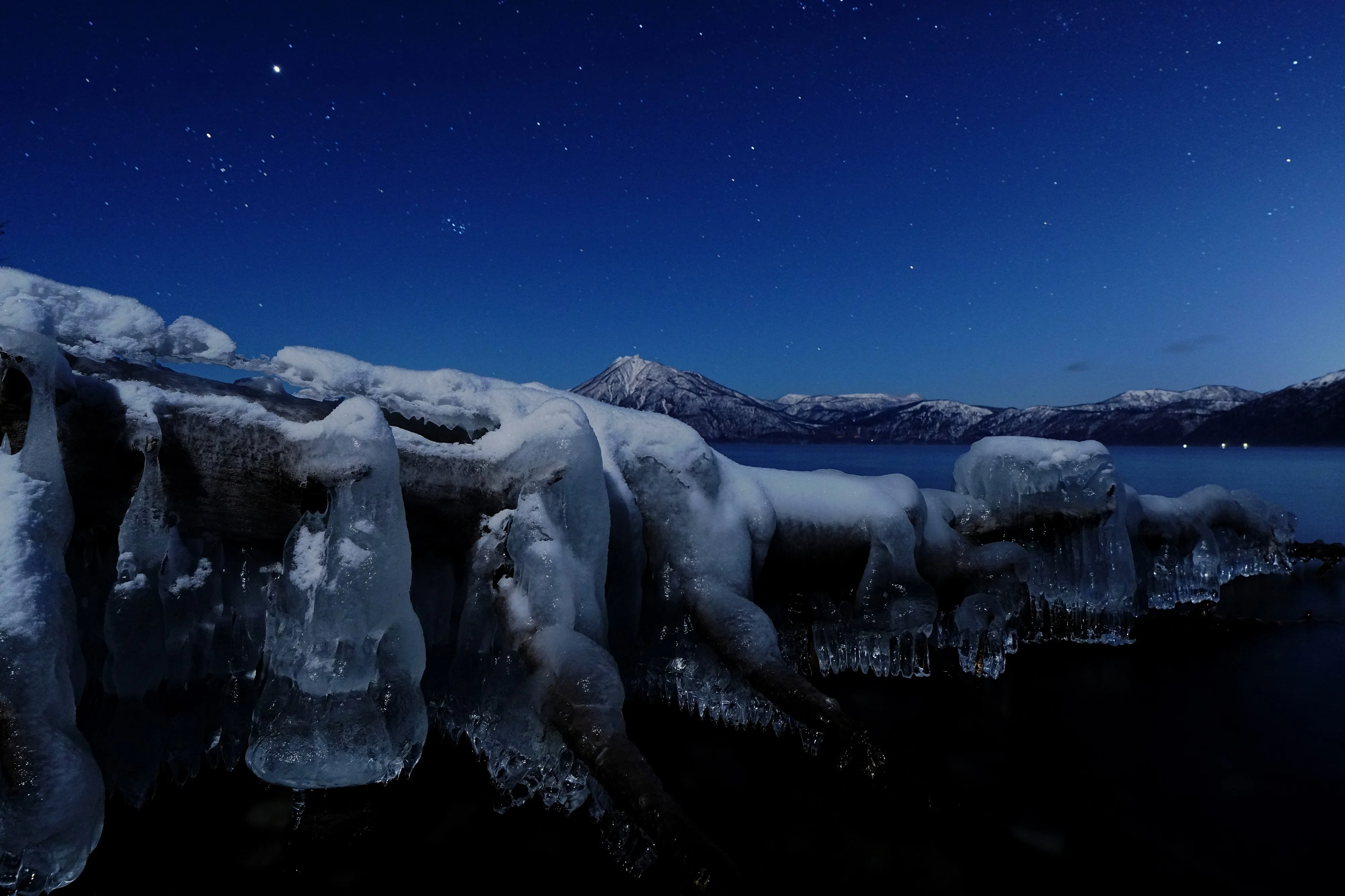 月夜の冬景色｜風景写真 四季の山旅