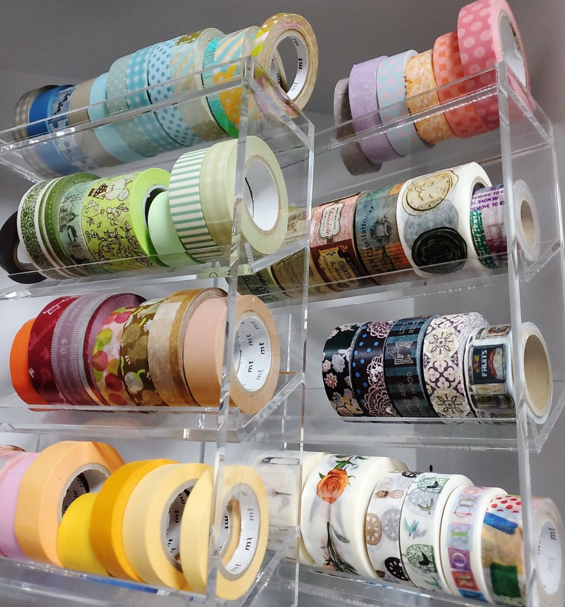 マスキングテープ34個と無印良品アクリルケース2個 無印良品 マスキングテープ収納のアイデア・おすすめ商品・おしゃれな