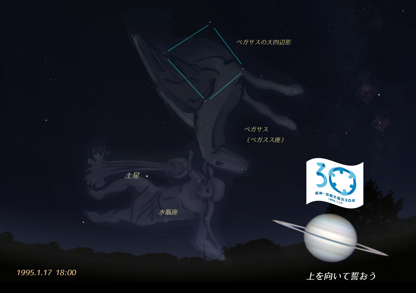 30年目の117に。上を向いて誓おう。土星と水瓶座の再会+愛の女神に