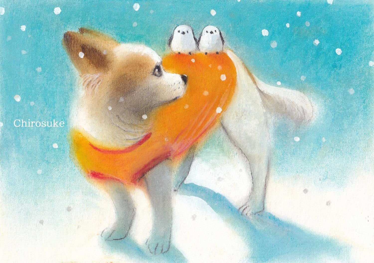 ドローイング パステル画 犬 イヌ ゴールデンレトリバー 絵画