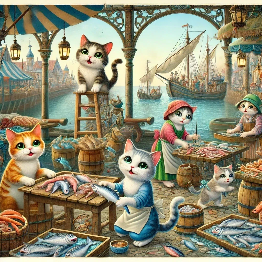 おとぎ話イラストつぶやき⑱『猫たちの楽園』｜Masamichi Takuya