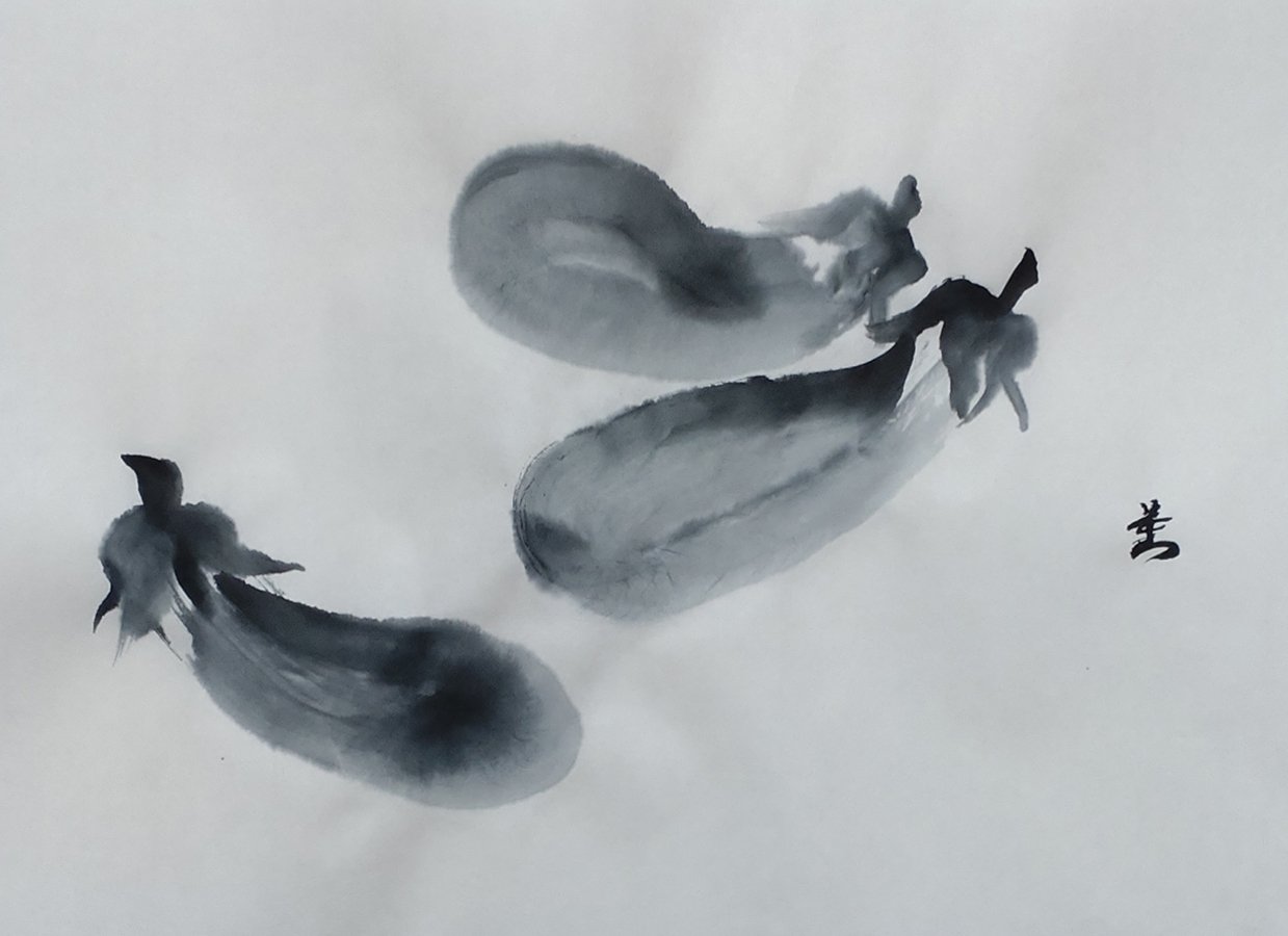 墨で鳥に膠を使う。｜KaoRu IsjDha