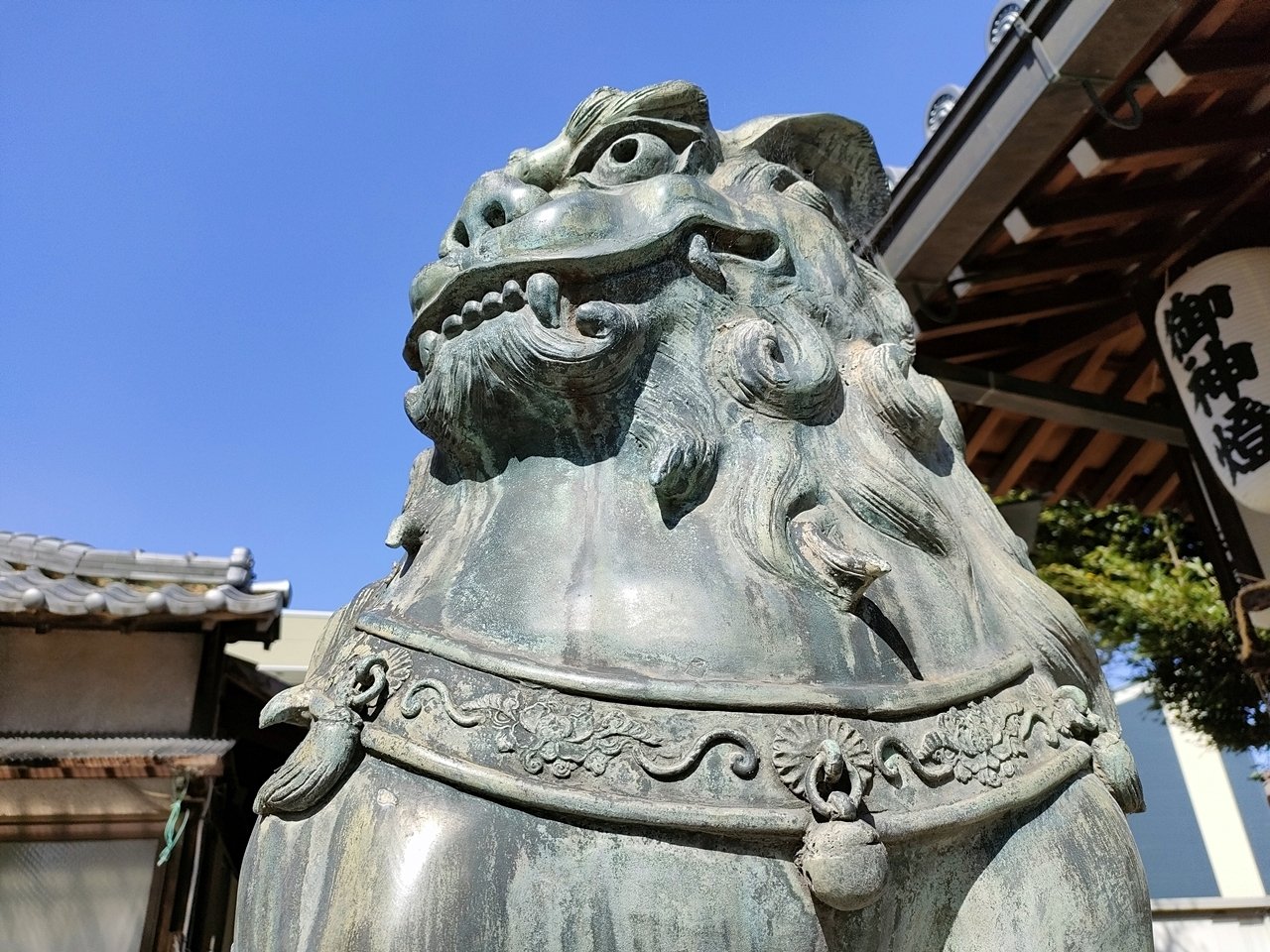 大阪市の神社と狛犬 ㉒住吉区 ⑥保利神社～金属類回収を免れた青銅狛犬