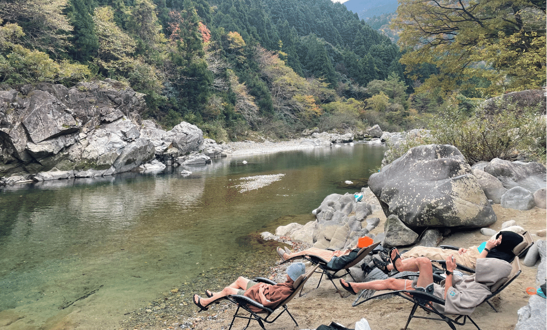 外気浴をする様子