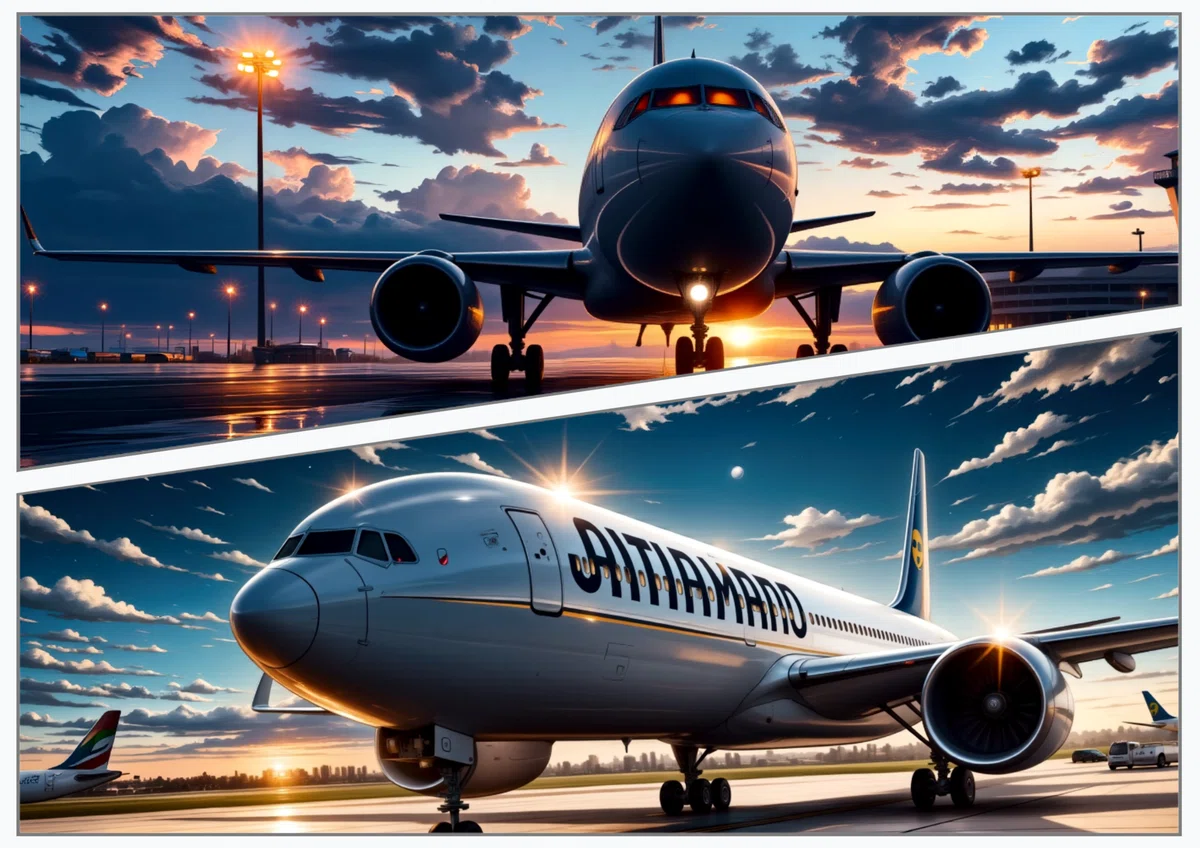 Anime manga illustration with an airplane and pilot drawn by blue_pencil-flux1 No3