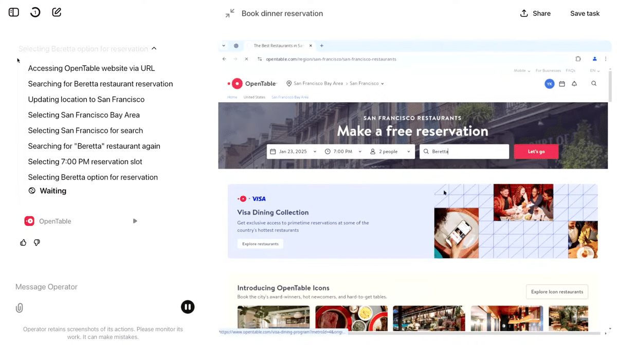 「Operator」でできること｜予約や買い物の自動化