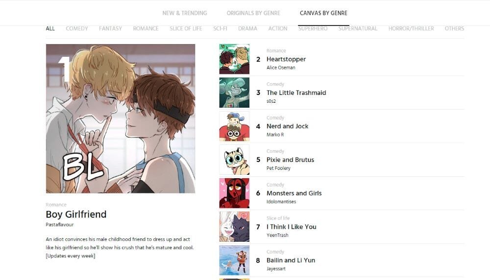 北米版「NAVER WEBTOON」より