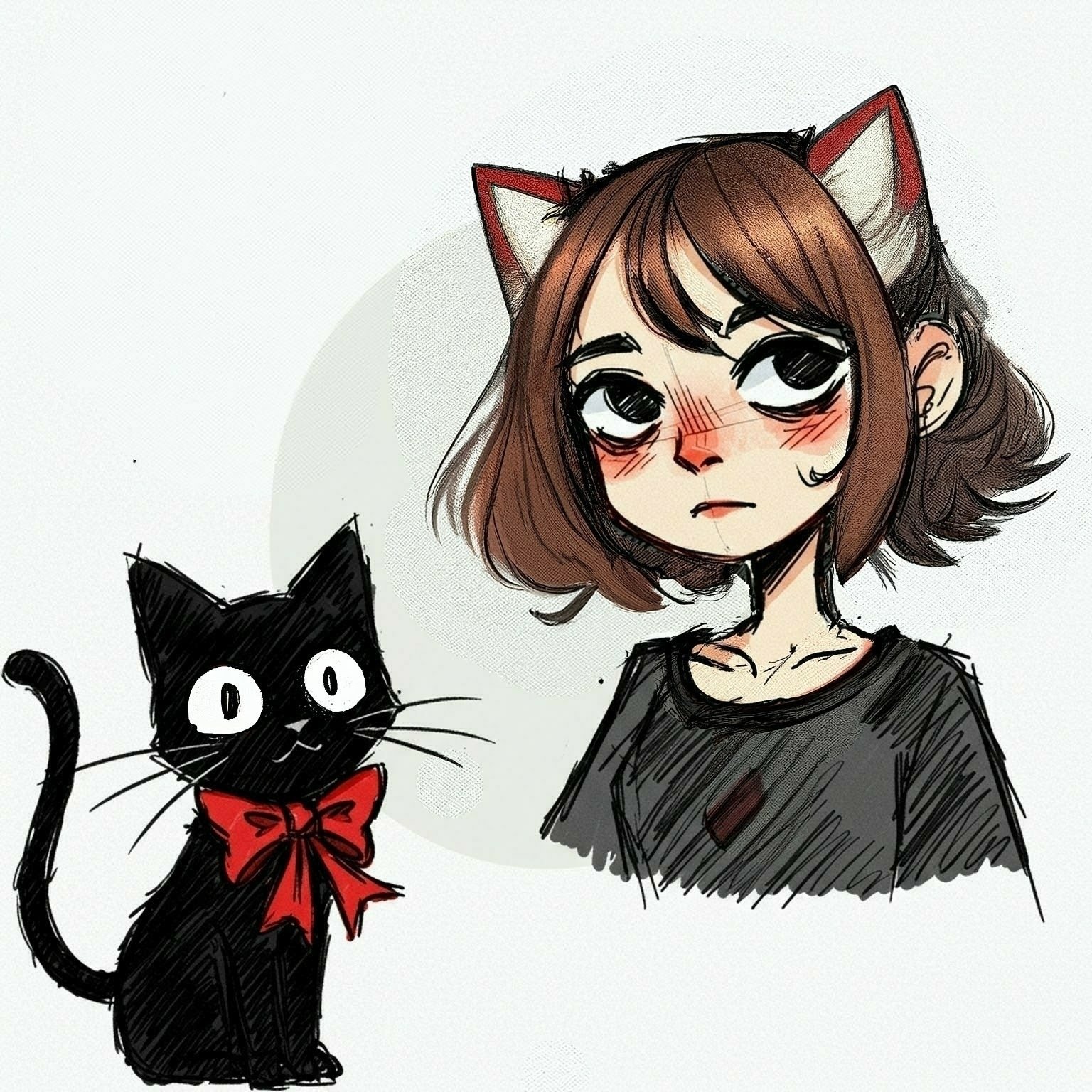 イラスト原画　満足げな猫顔が魅力　 「まったり」 満足げな猫｜イラスト・フリー素材なら「シンテリ」