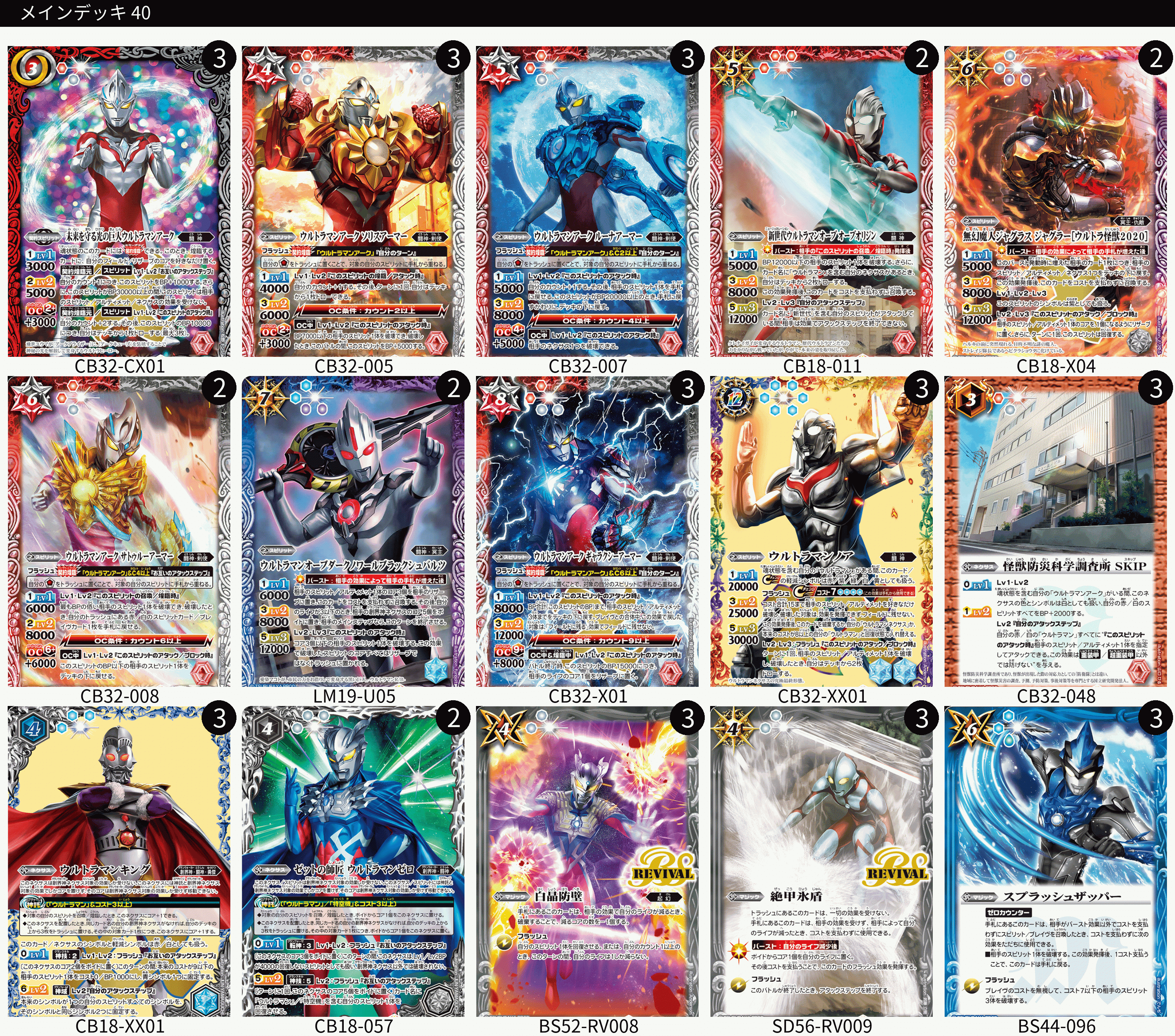 ウルトラマンカップ東京大会 予選完走アークデッキ(2月9日追記)｜フォイエ