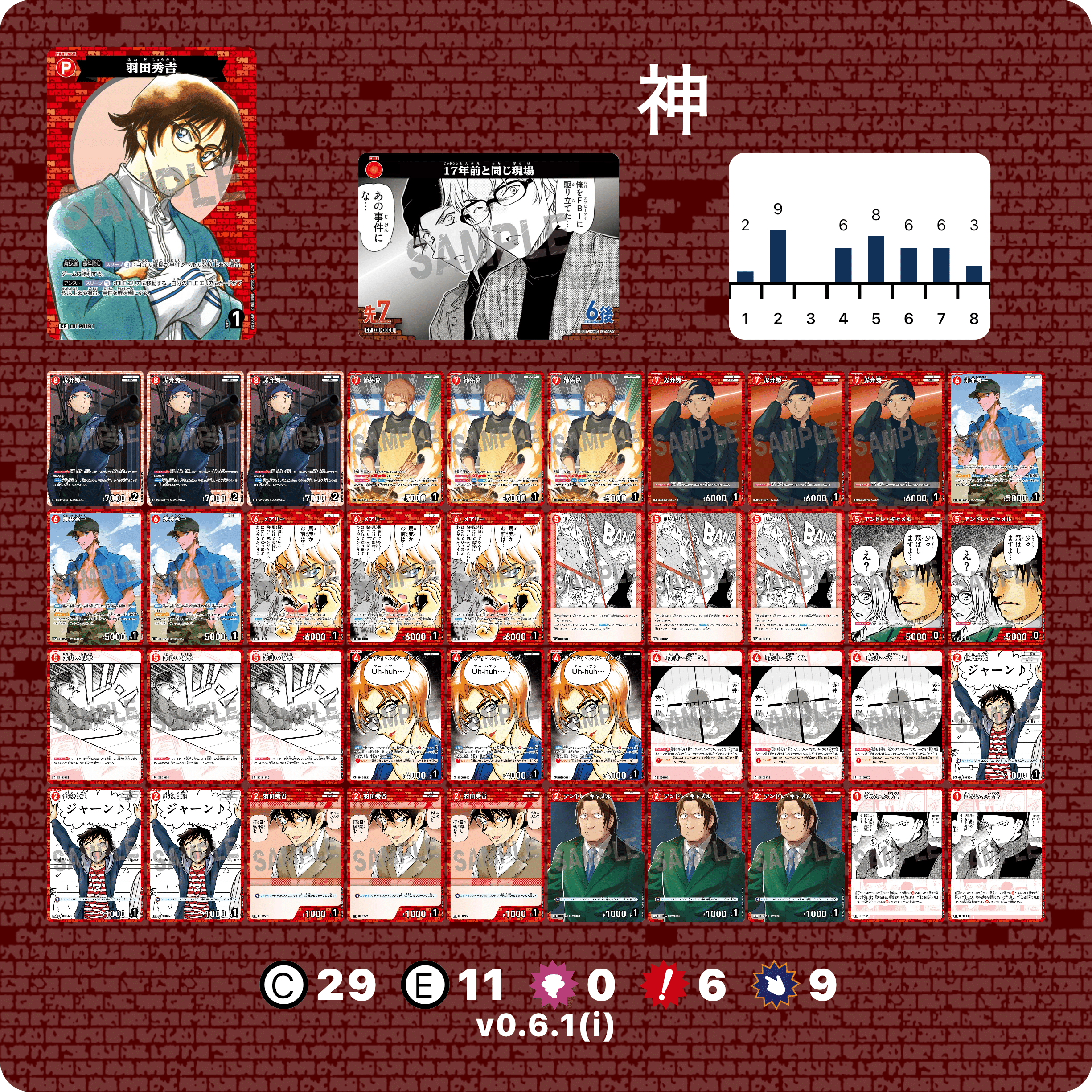 名探偵コナンカードゲーム 探偵マスターズ 緑 ブロック1位 服部平次 名