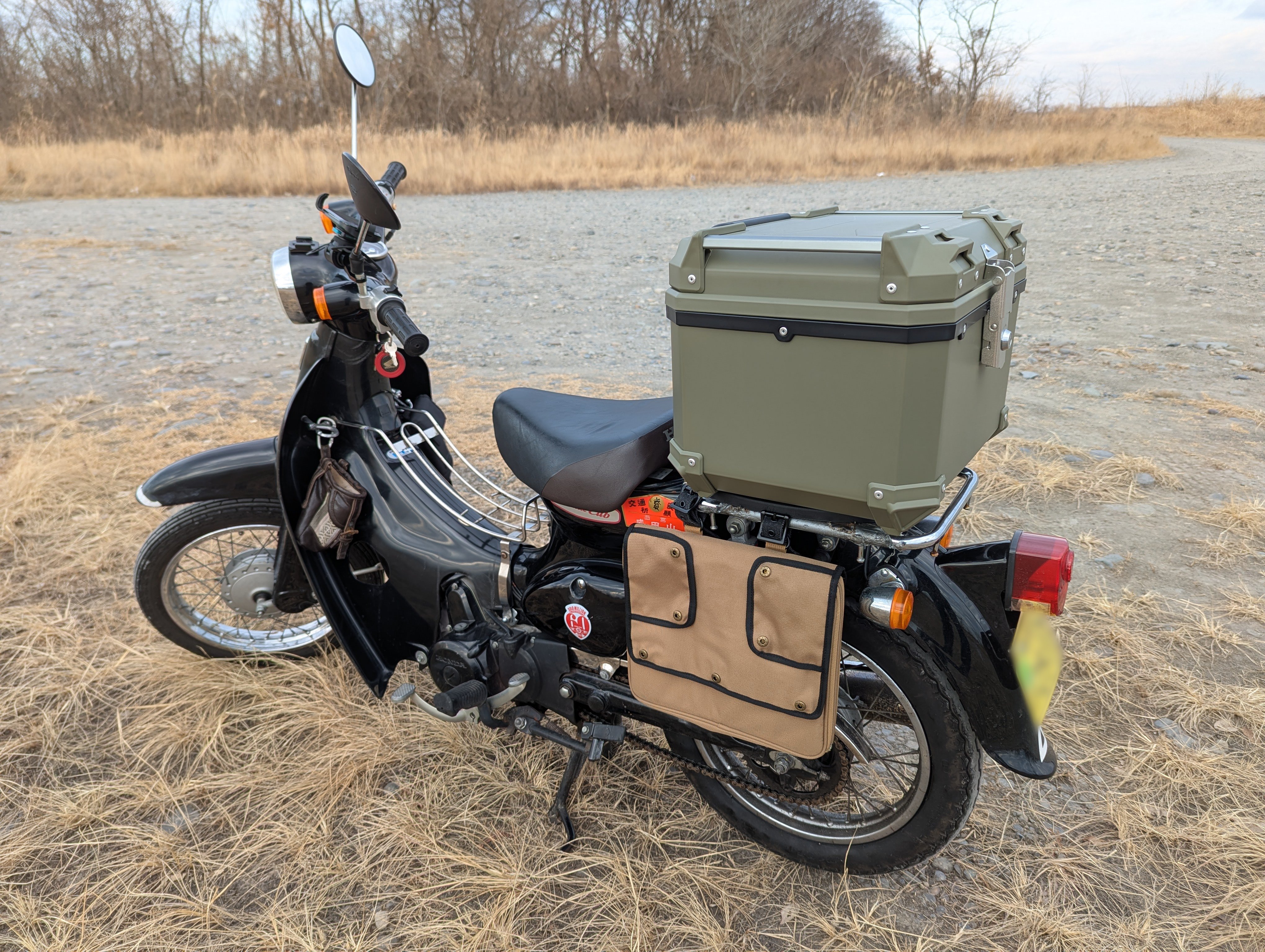 カブ　バイク用バック TWR サイドバック 2個セット バイク用 防水 レザー (2色) 防水