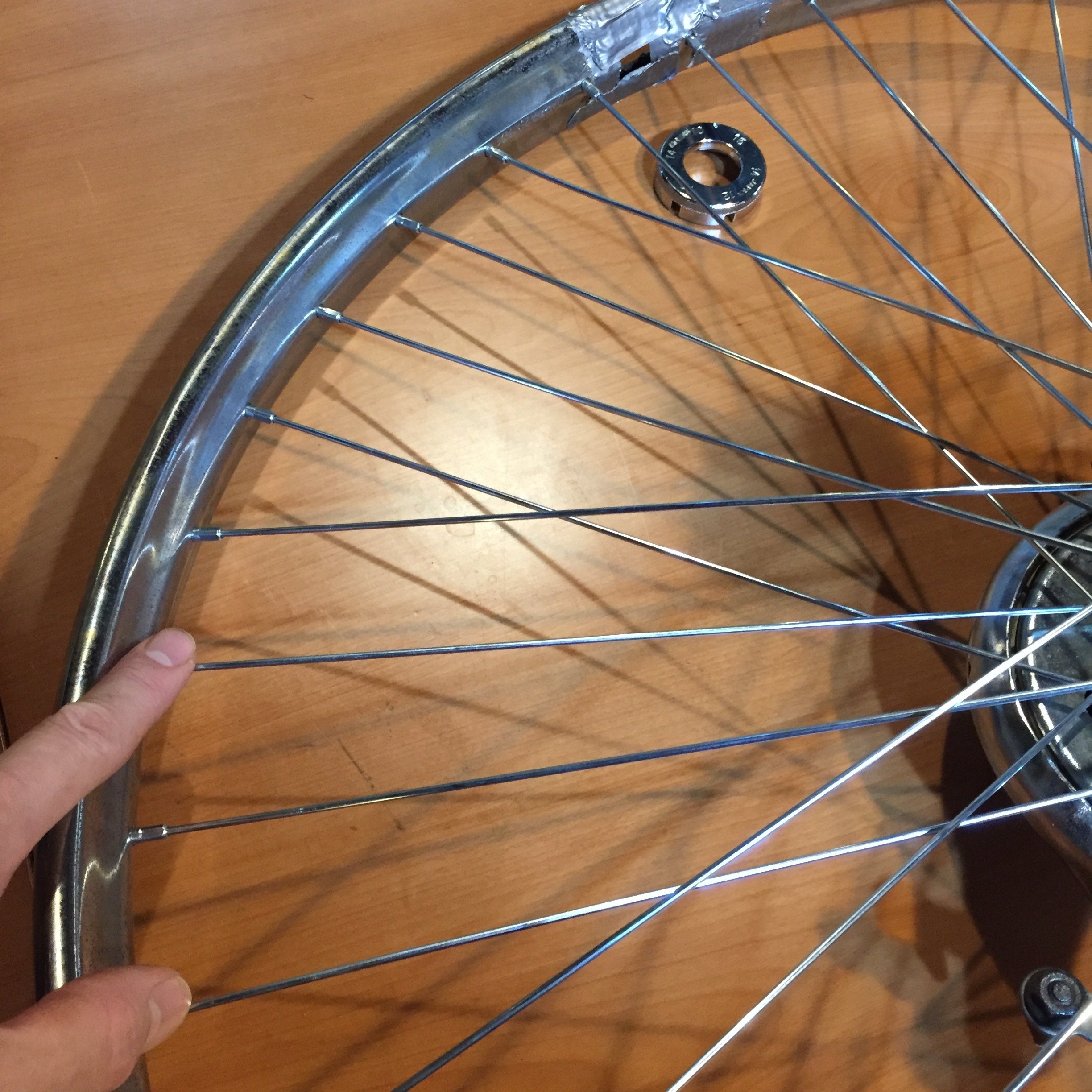 BEホイール　メッキ品　ミリオン　26　3/4タイヤ　リアギア　ブレーキドラム　付き 共和ミリオン タイヤ 26の通販