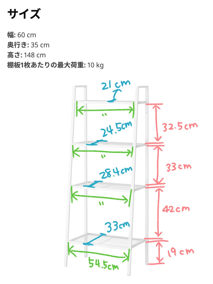 IKEAのレールベリ シェルフユニットのサイズについて｜omari