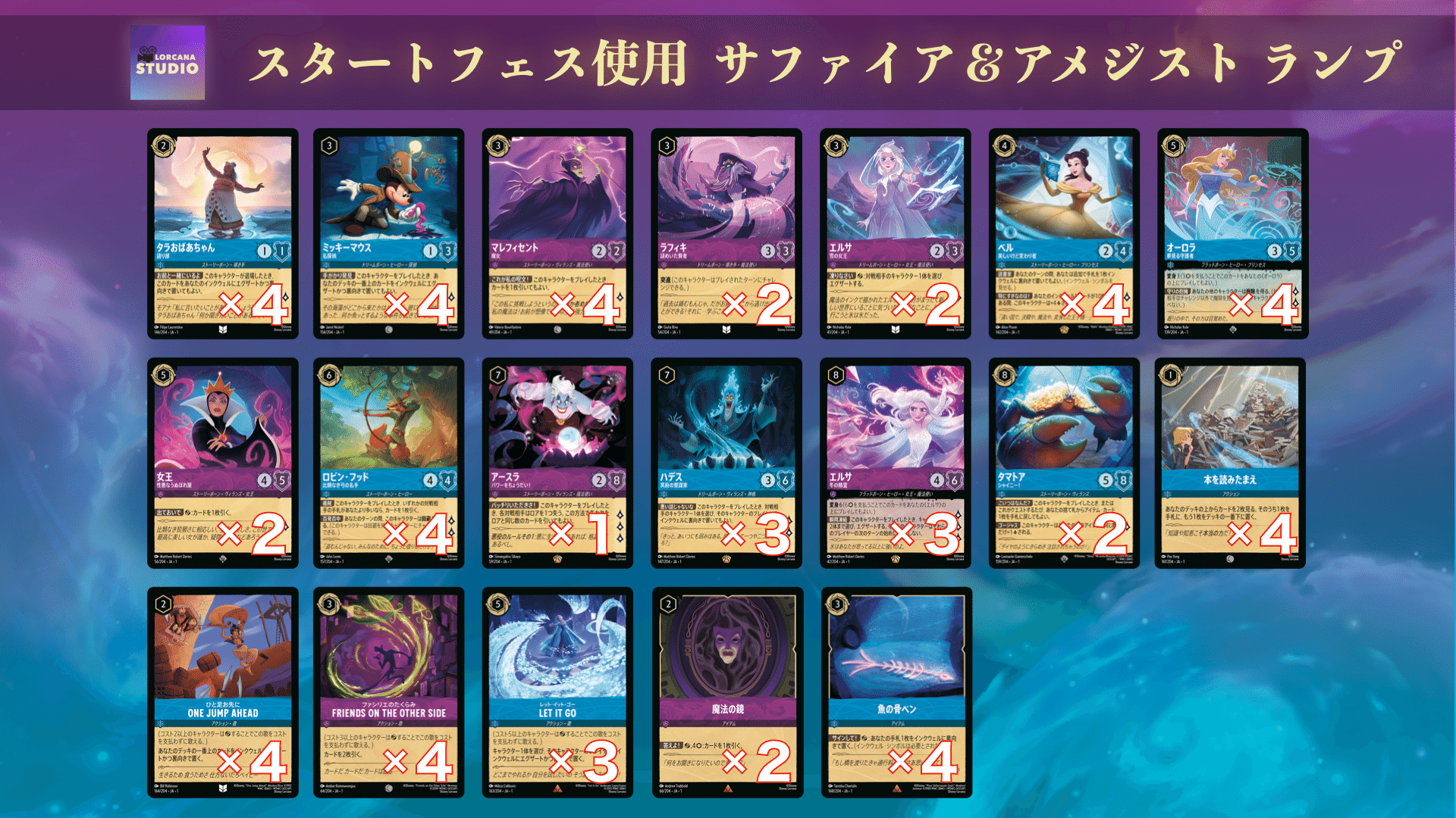 ディズニー ロルカナ】第1弾 サファイア&アメジスト デッキ解説|にゃお ディズニー ロルカナ】第1弾 サファイア&アメジスト デッキ解説|にゃお