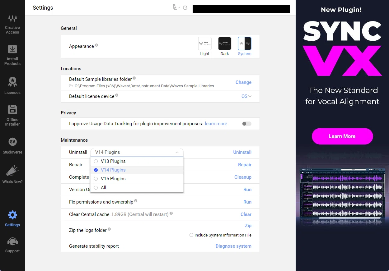 Steps I took to fix the issue where the Waves StudioVerse Audio Effects ...