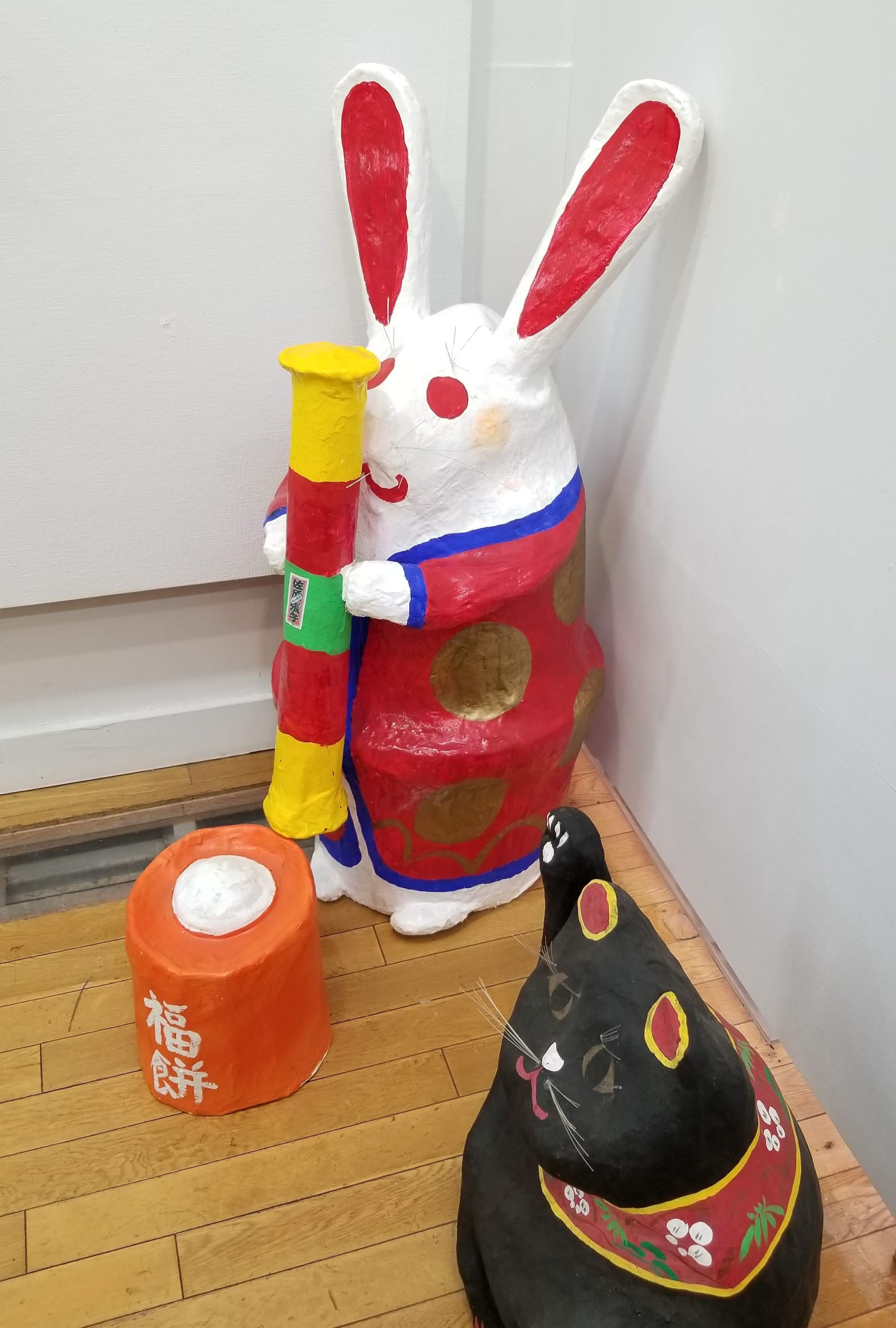 福】 佐原張子 餅つきうさぎ 年賀切手 鎌田芳郎 兎 卯 ウサギ 千葉