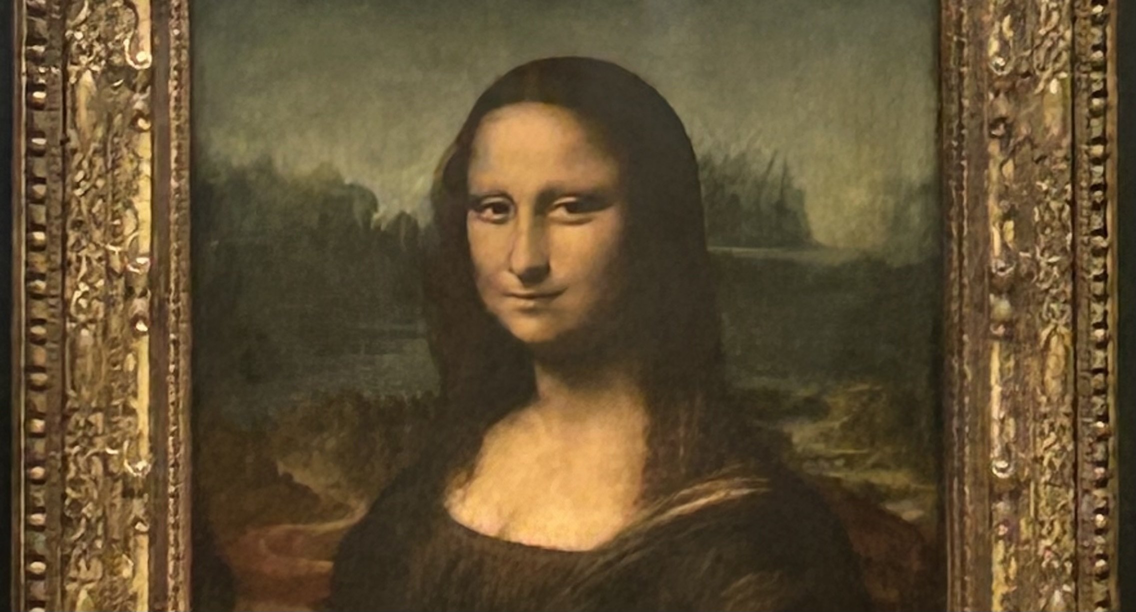 ヴィンテージ モナリザ 油絵風 木製金枠 半世紀前 ルーヴル美術館 ヴィンテージ モナリザ 油絵風 木製金枠 半世紀前 ルーヴル