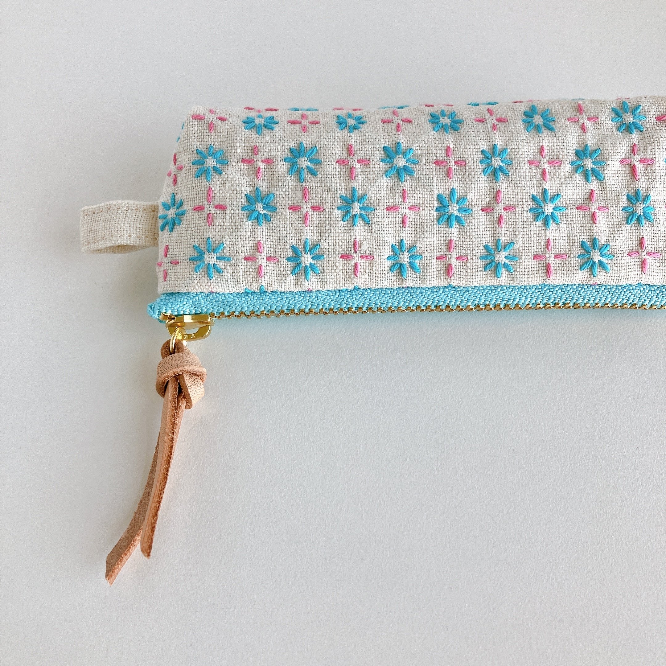 制作記録/刺し子のポーチ｜sashikonami