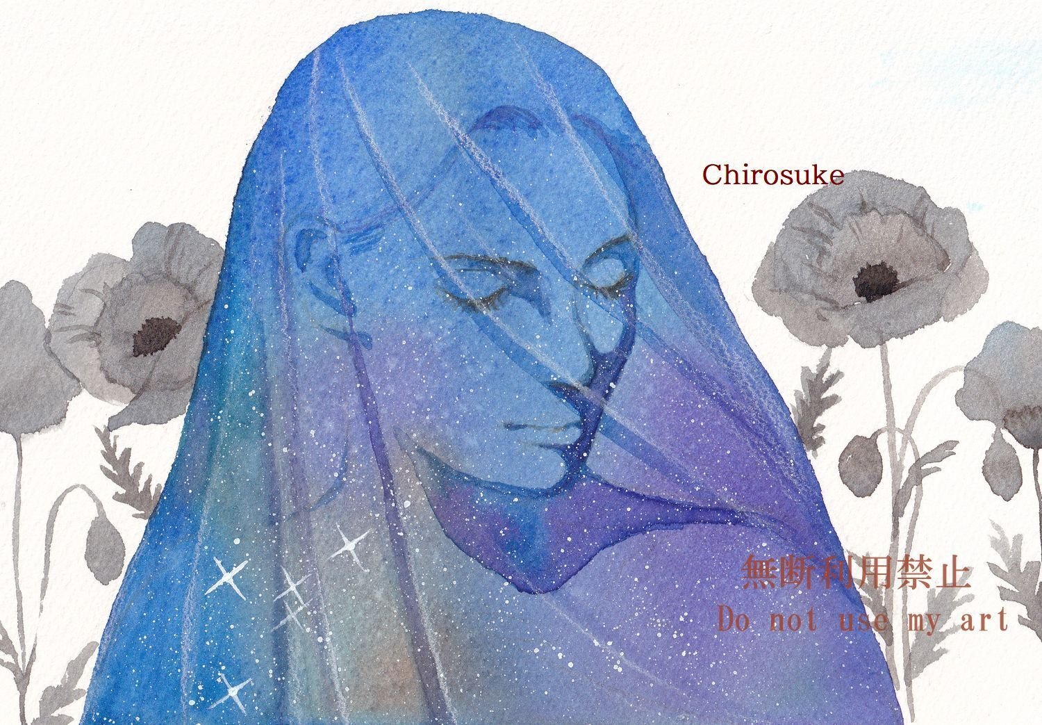 水彩画 アオサギ と最近描いたいろいろ｜ちろ
