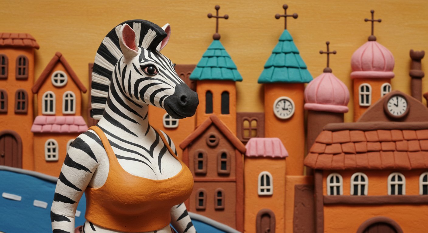 シマウマ de 道、二足歩行 @Image Creator & ImageFX＋プロンプト｜茜