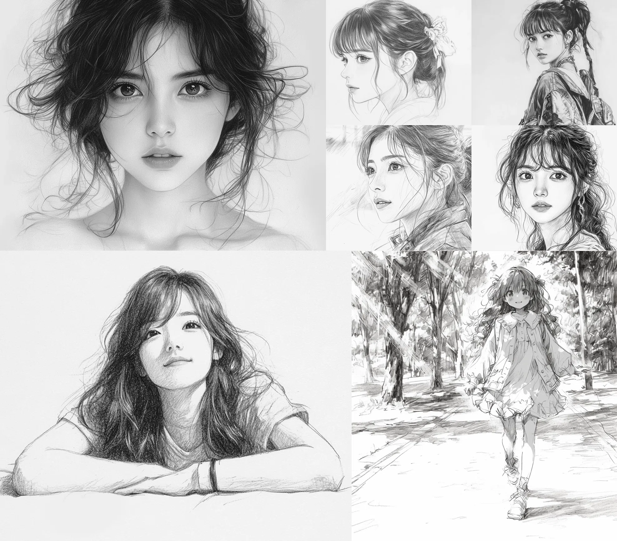 オリジナルの鉛筆画 プロンプト付き】AIイラストの表現力、半端ないって！【鉛筆画編】｜黒