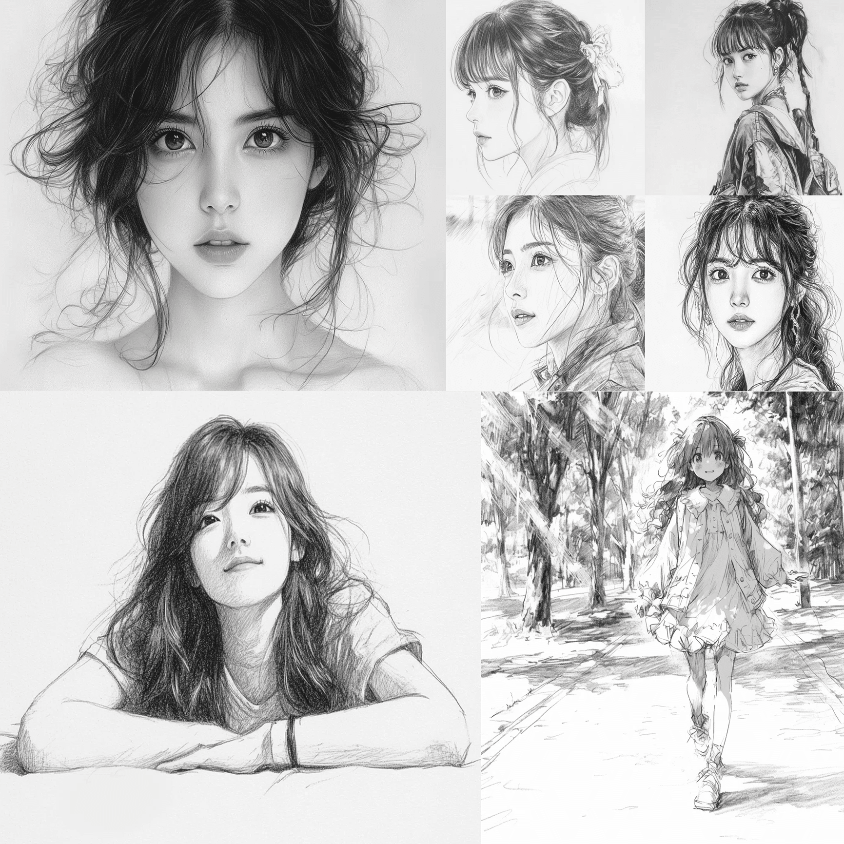 プロンプト付き】AIイラストの表現力、半端ないって！【鉛筆画編】｜黒