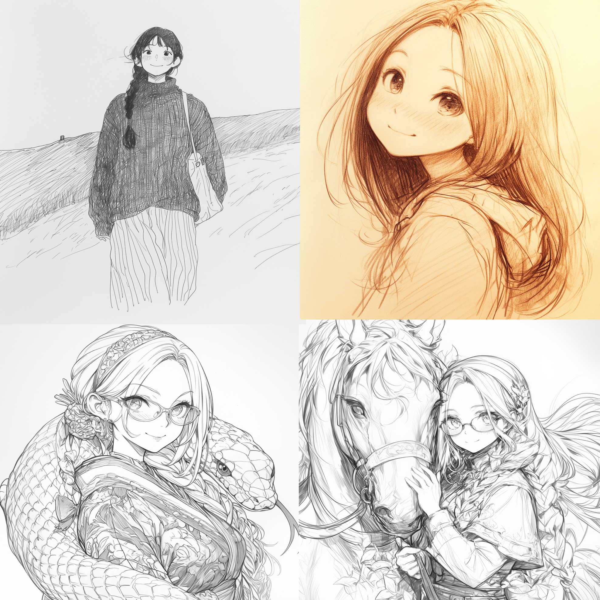 プロンプト付き】AIイラストの表現力、半端ないって！【鉛筆画編】｜黒