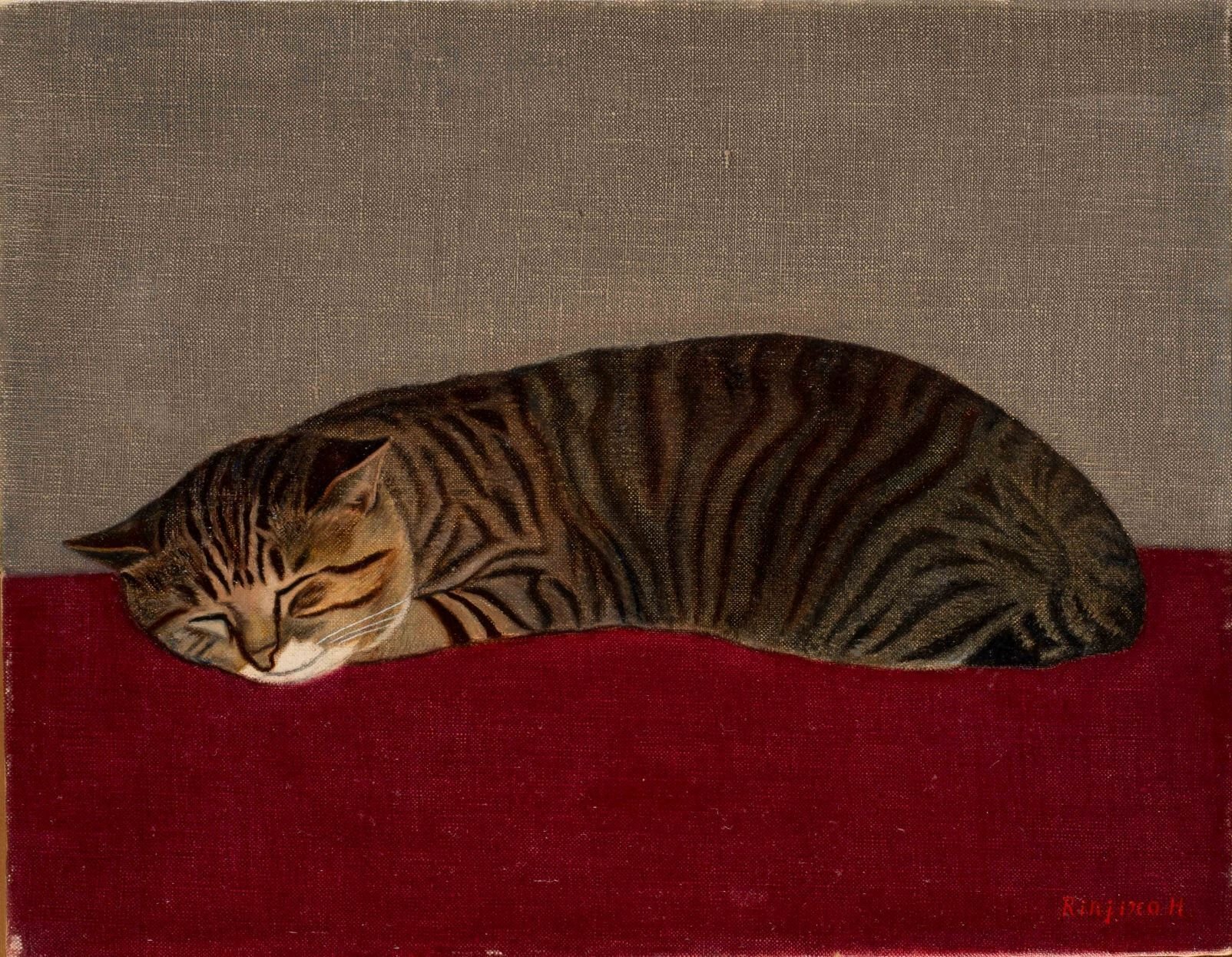 長谷川潾二郎 エッセイ「タローの思い出」②（眠る猫）｜りんこ