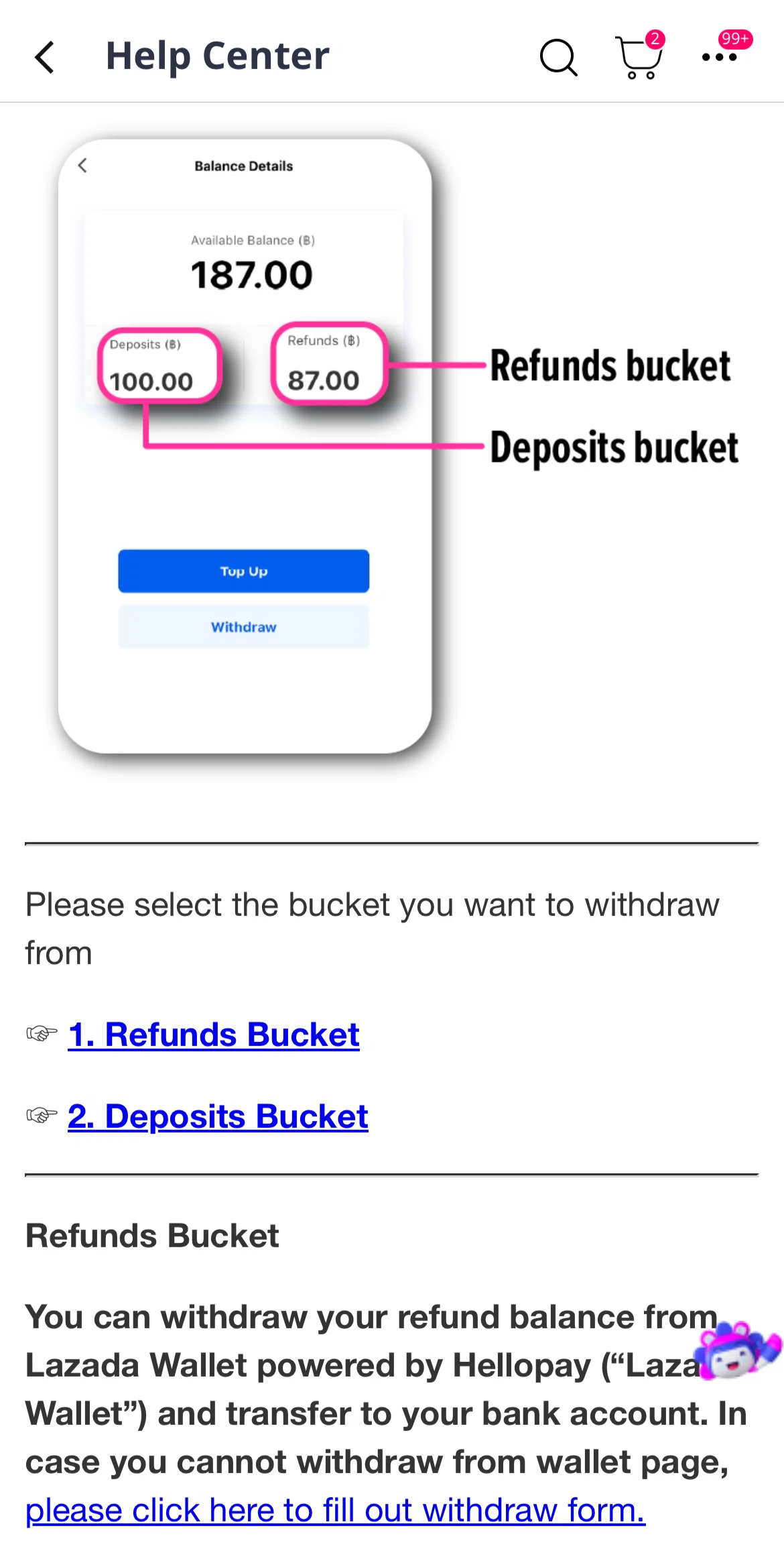 LAZADAWALLETより銀行口座にアプリで返金できました♪｜カーさん