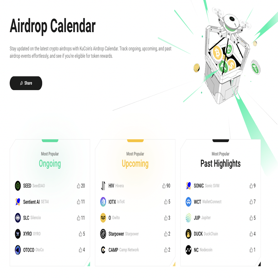 2025年2月に注目すべきトップ暗号資産エアドロップ｜KuCoin（クーコイン）