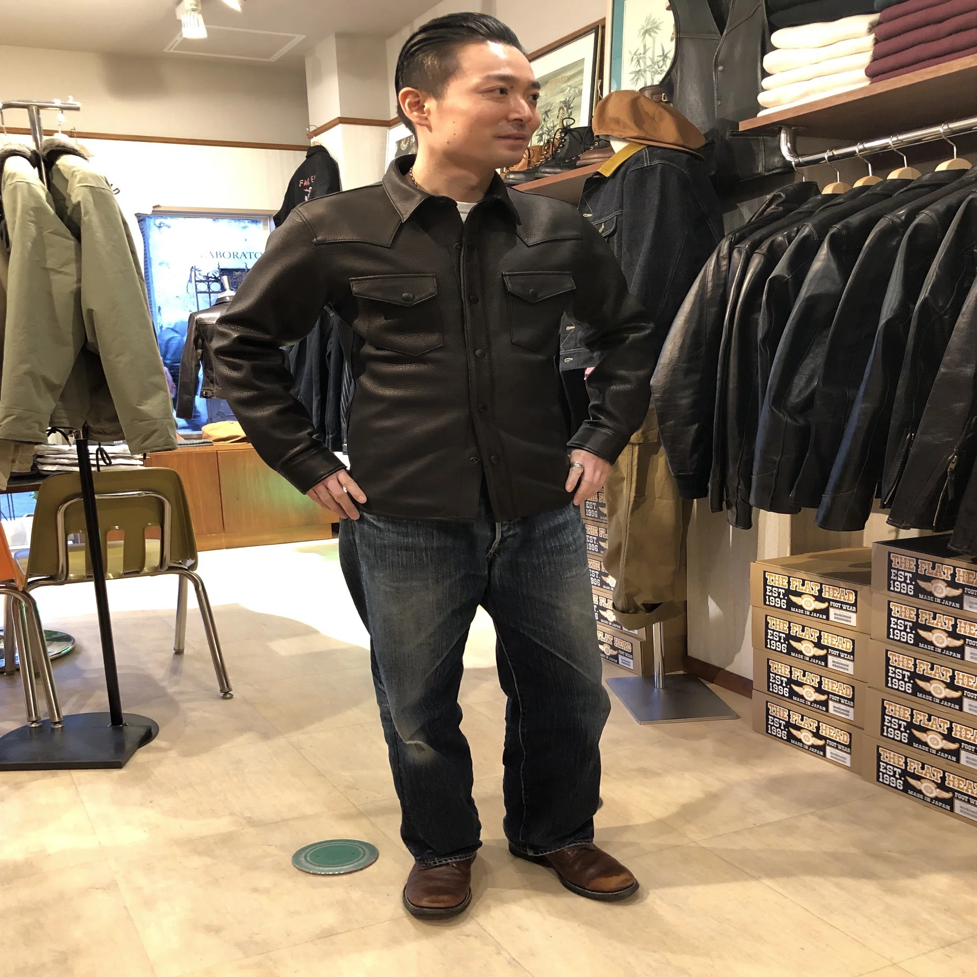 FLAT HEAD 神宮前店】～神宮前店限定ディアスキンシャツ～｜THE FLAT HEAD