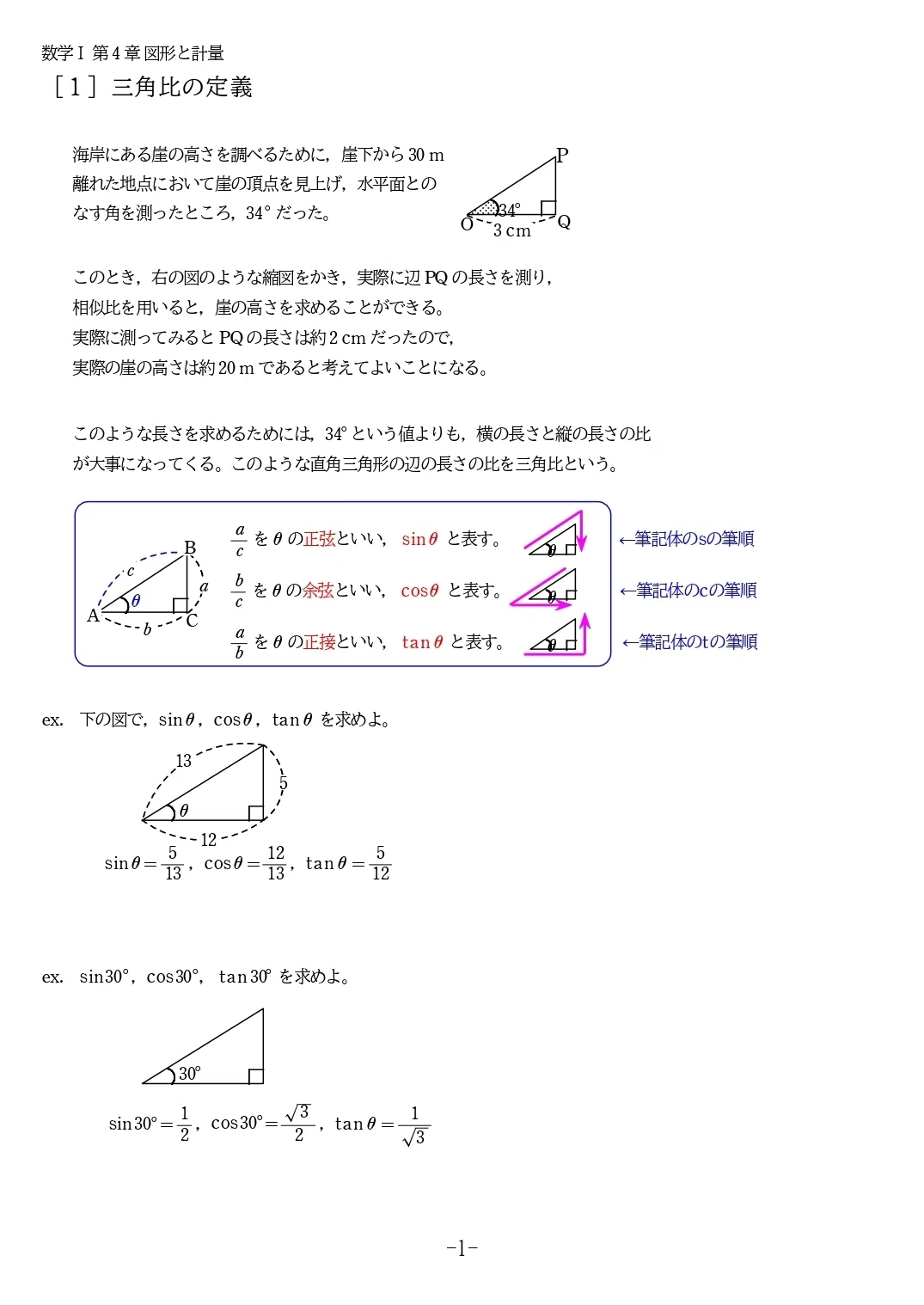 数学Ⅰ 三角比のノート｜読むだけでたぶん習得できる数学ノート