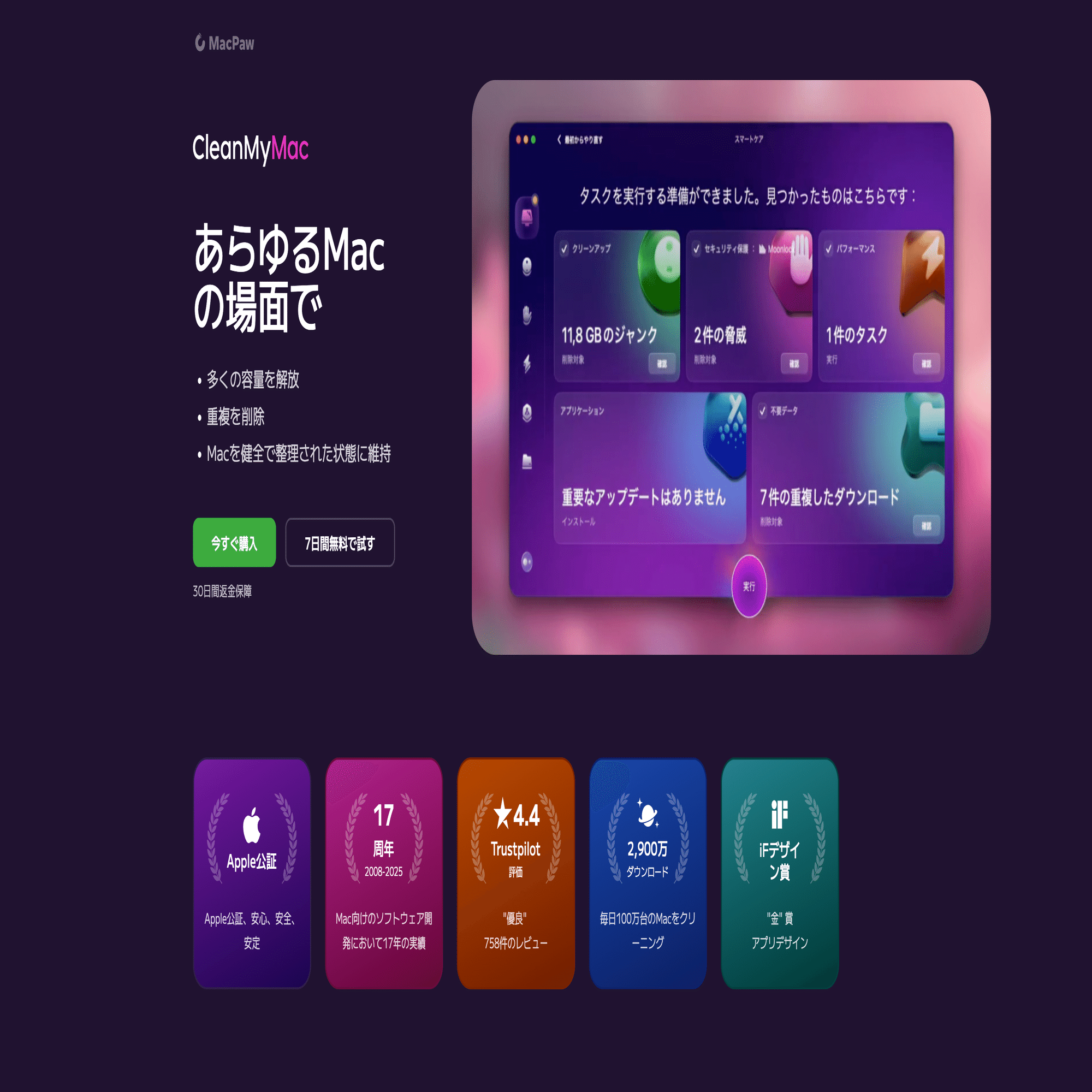 CleanMyMacの使用体験談レビュー・料金【Macを高速化】｜久保直之