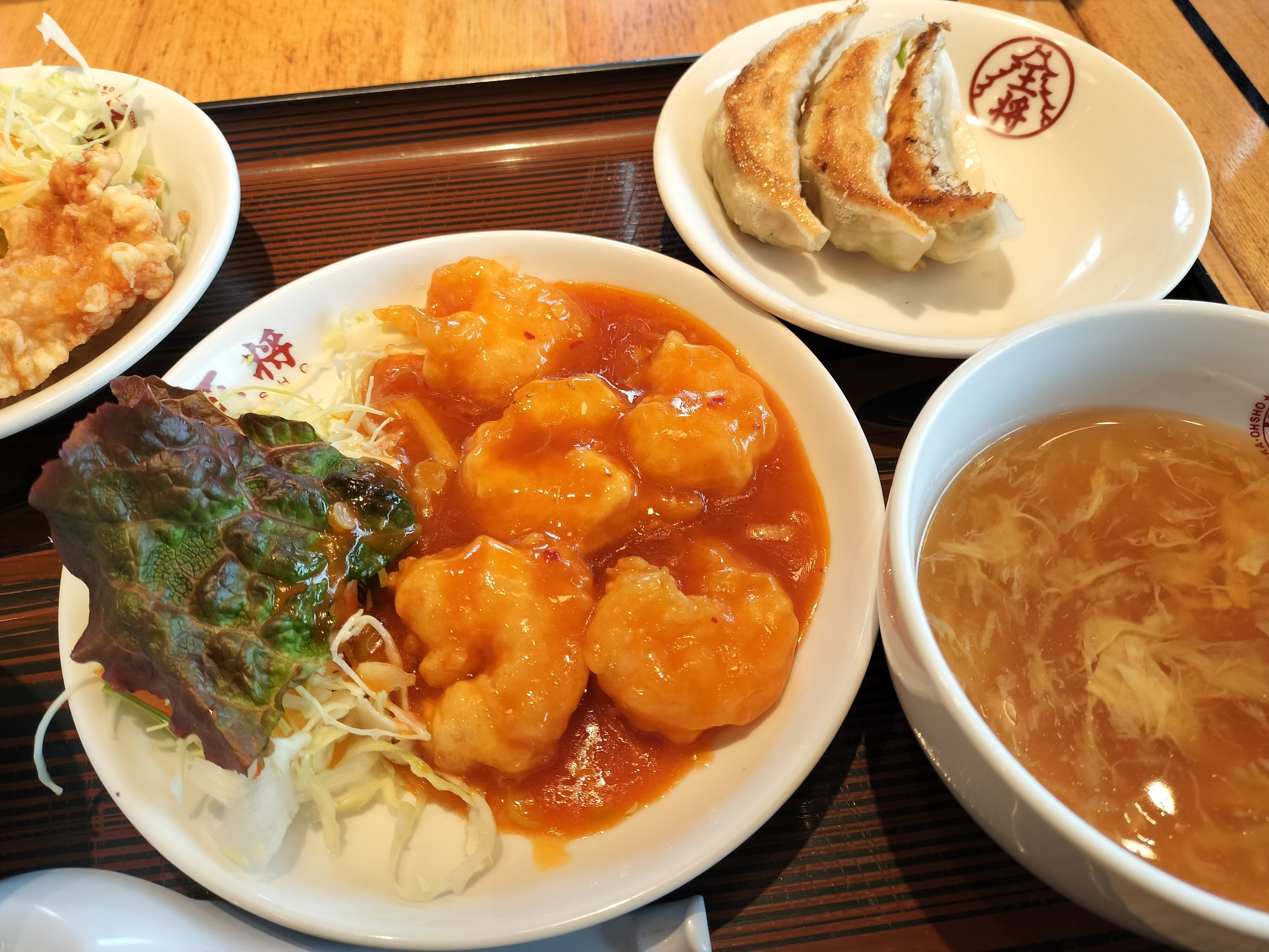 大阪王将さんで3種の定食（エビチリ♪）｜社会人の🕊高木茉柚(まゆ)さん