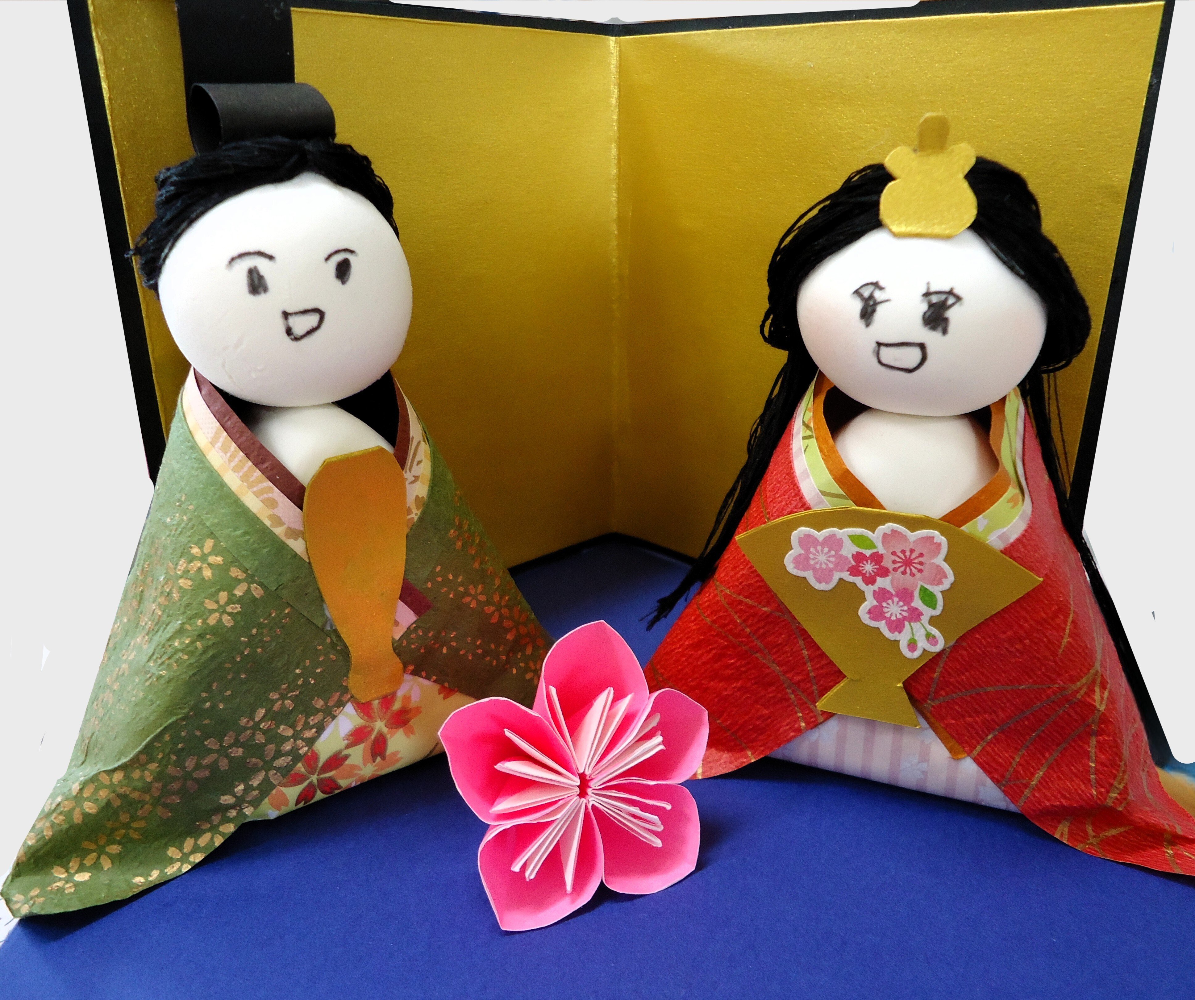 3月3日🌸紙粘土 お雛様の作り方｜こどものにほんご｜Ise-roku☆こども